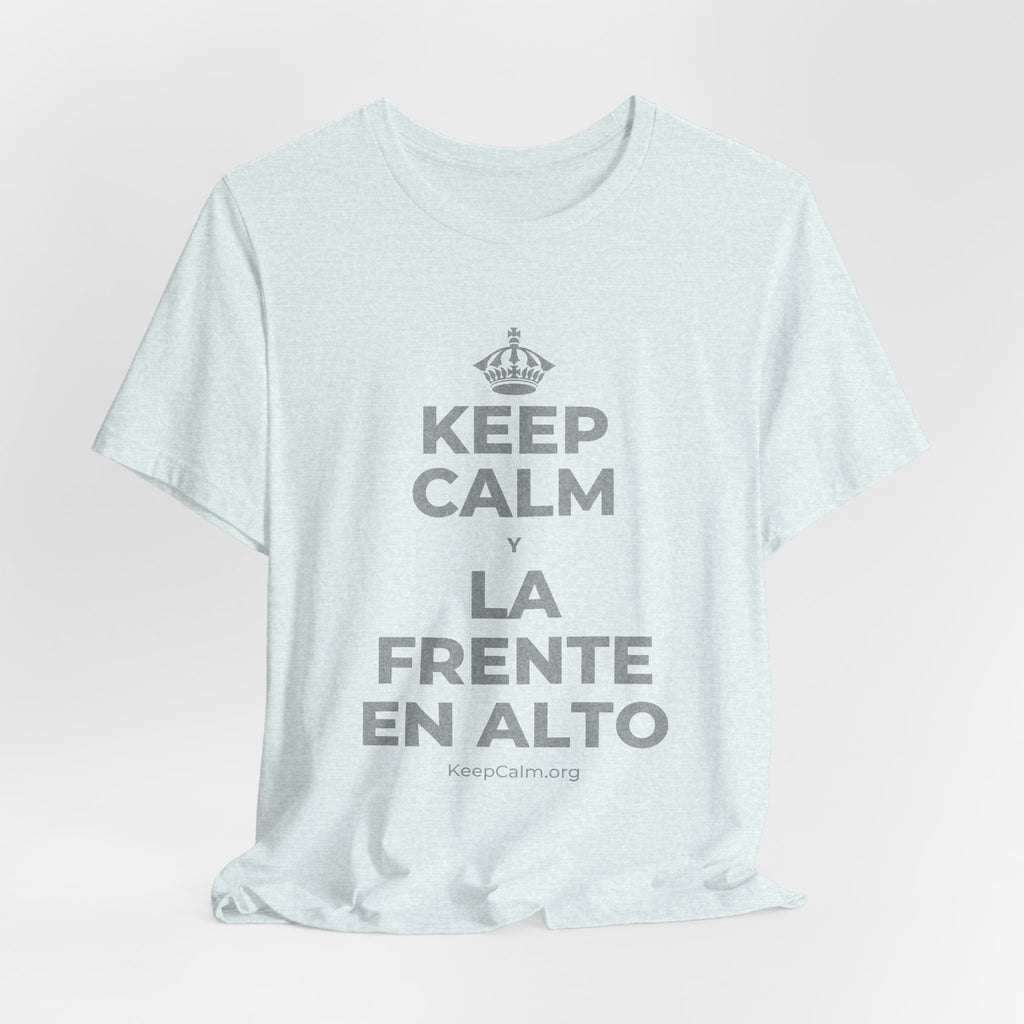 KEEP CALM Y LA FRENTE EN ALTO T-Shirt (Soft Cream–Heather Mauve)