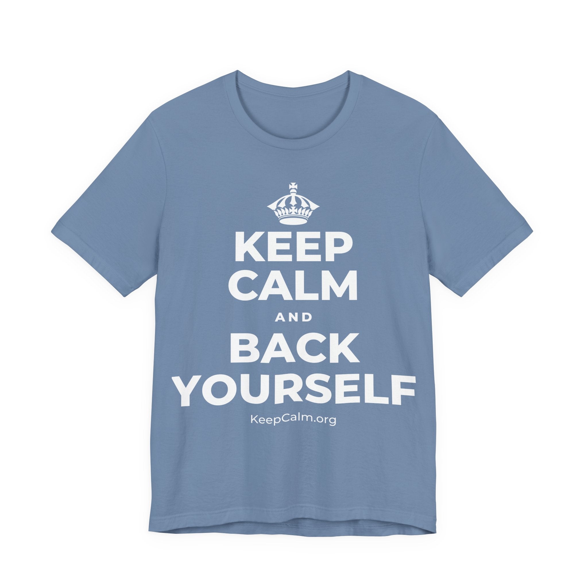 KEEP CALM AND BACK YOURSELF T-Shirt (Soft Cream–Heather Mauve)