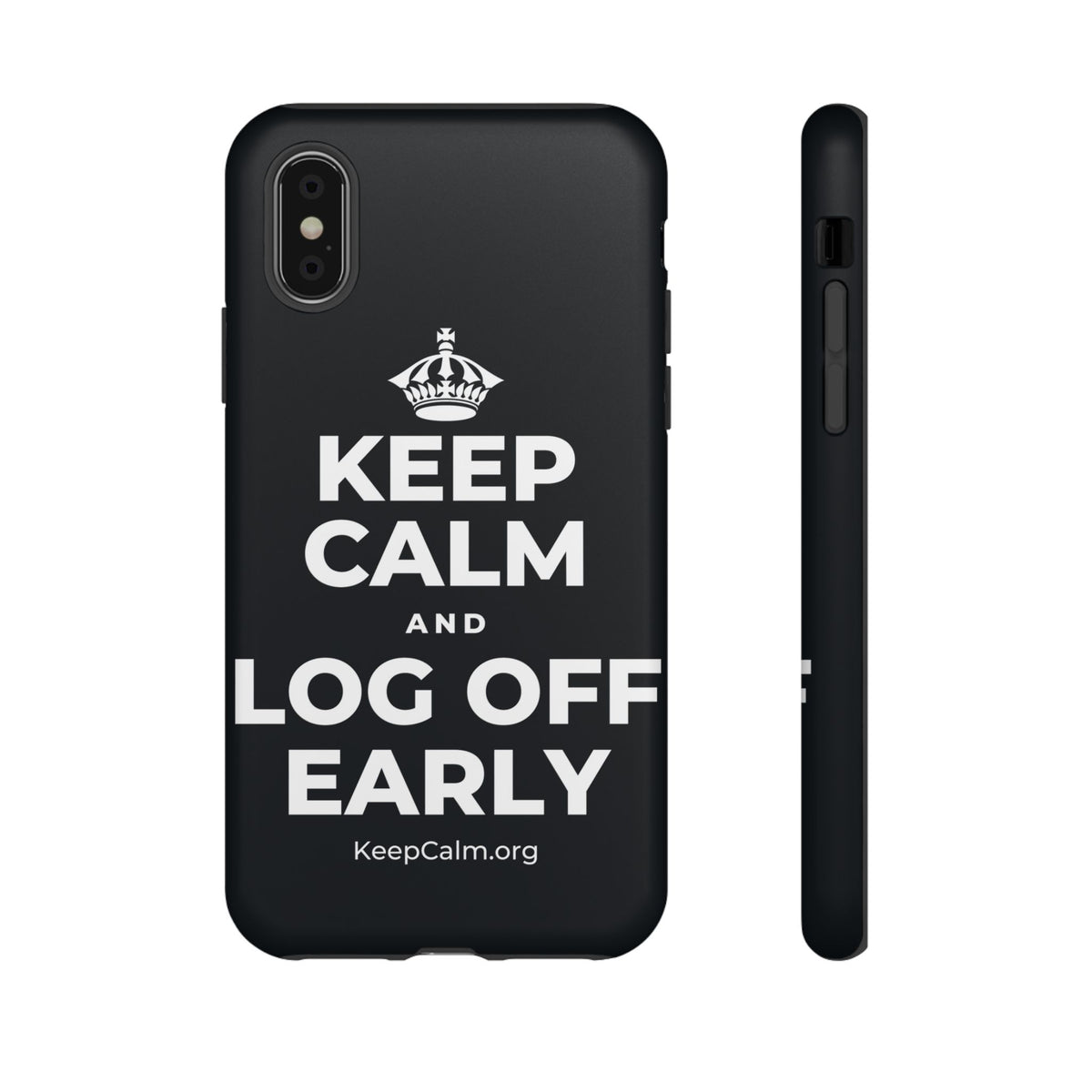 KEEP CALM AND LOG OFF EARLY Phone Case (Dark)