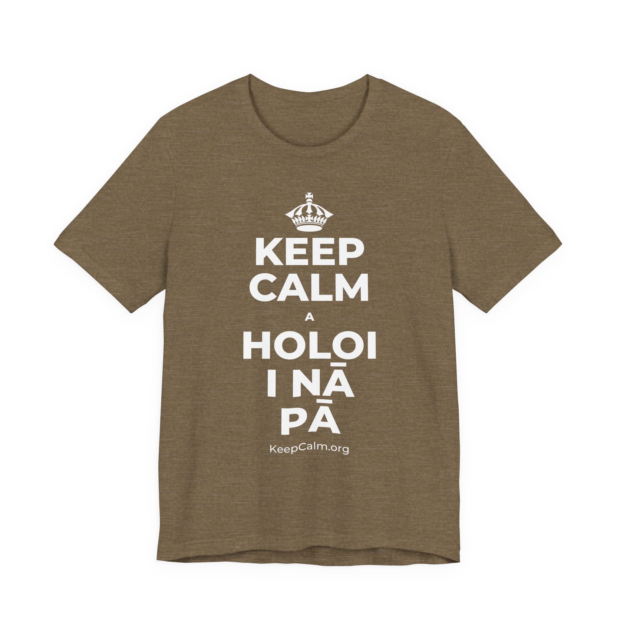 KEEP CALM A HOLOI I NĀ PĀ T-Shirt (Soft Cream–Heather Mauve)