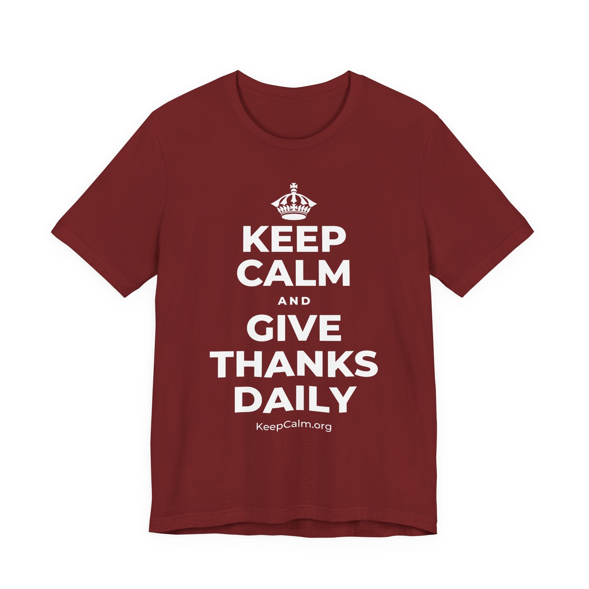KEEP CALM AND GIVE THANKS DAILY T-Shirt (Baby Blue–Silver)