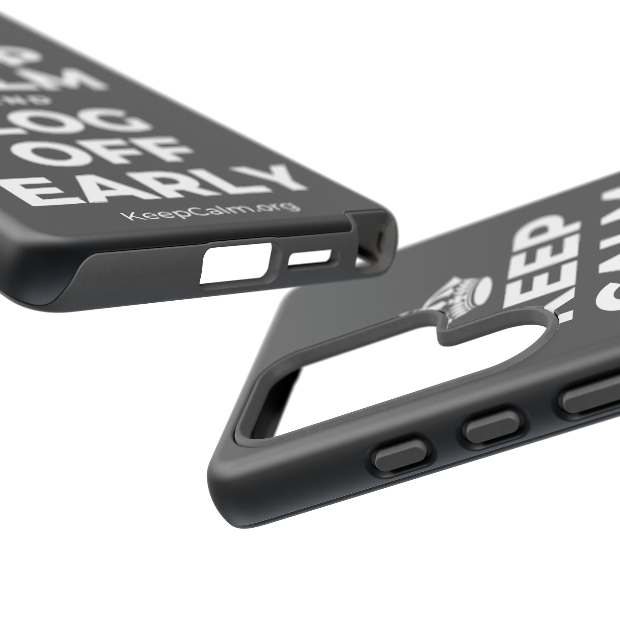 KEEP CALM AND LOG OFF EARLY Phone Case (Dark)