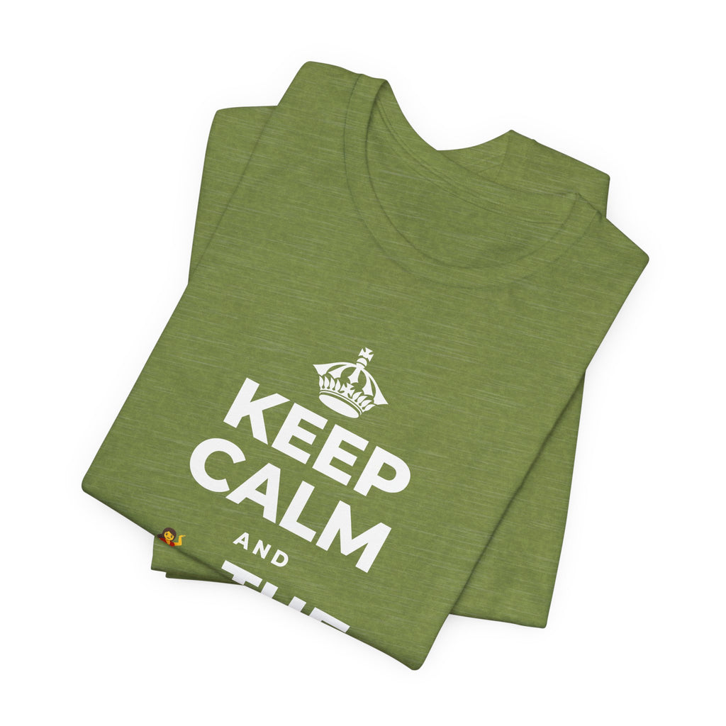 KEEP CALM AND 💃 THE NIGHT AWAY T-Shirt (Baby Blue–Silver)