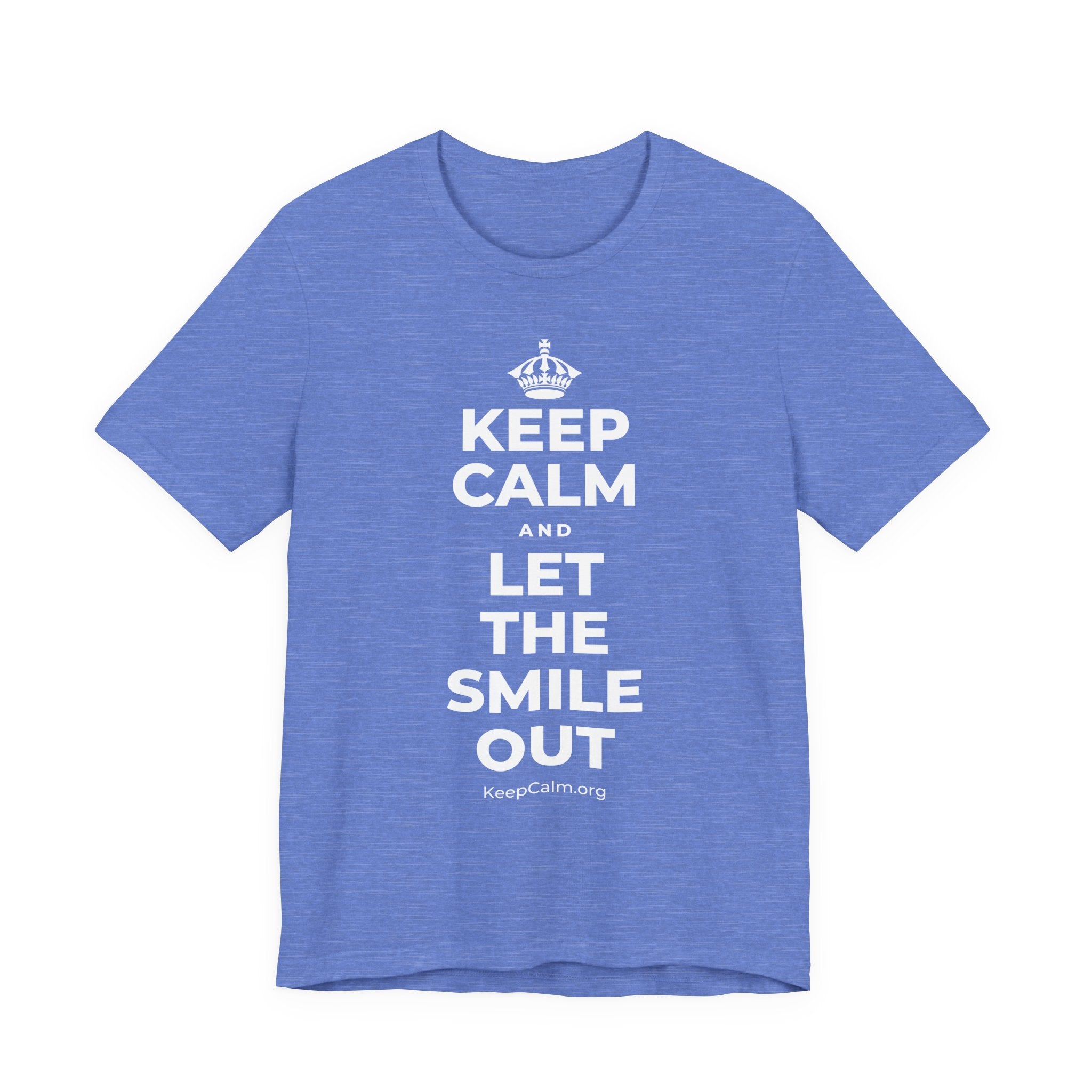 KEEP CALM AND LET THE SMILE OUT T-Shirt (Soft Cream–Heather Mauve)