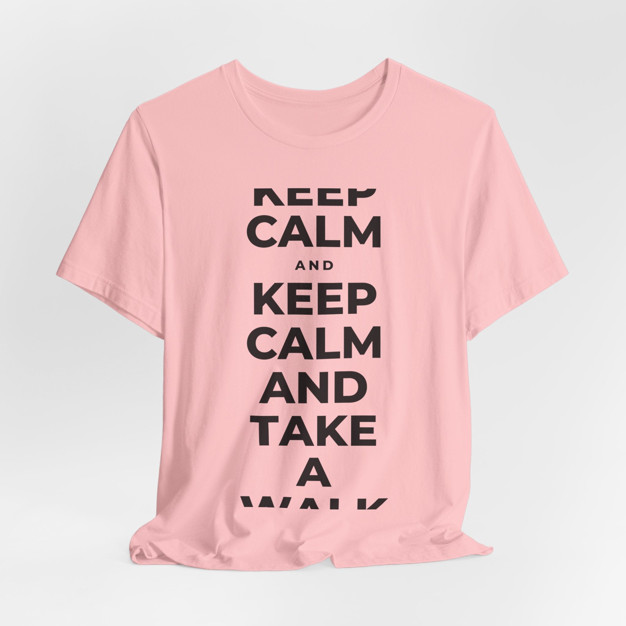 KEEP CALM AND TAKE A WALK T-Shirt (White–Asphalt)
