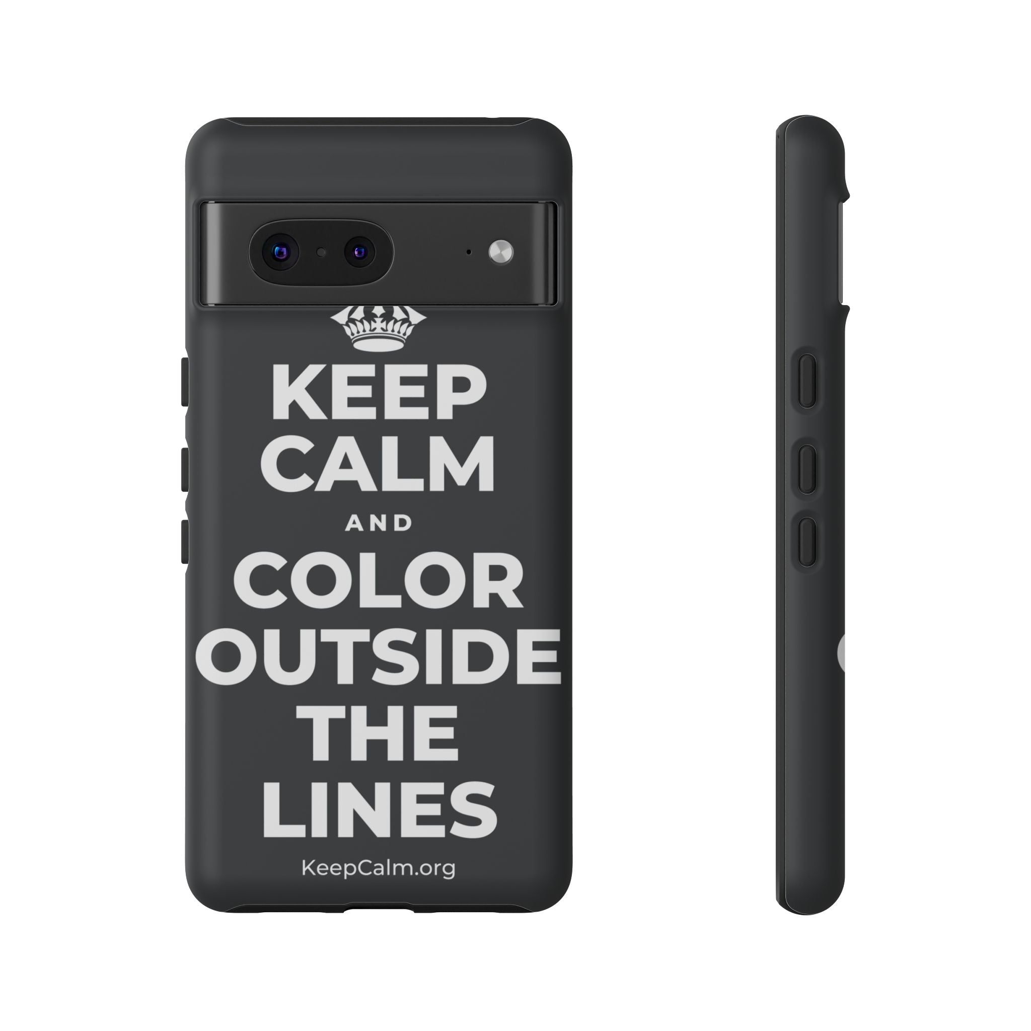 KEEP CALM AND COLOR OUTSIDE THE LINES Phone Case (Dark)