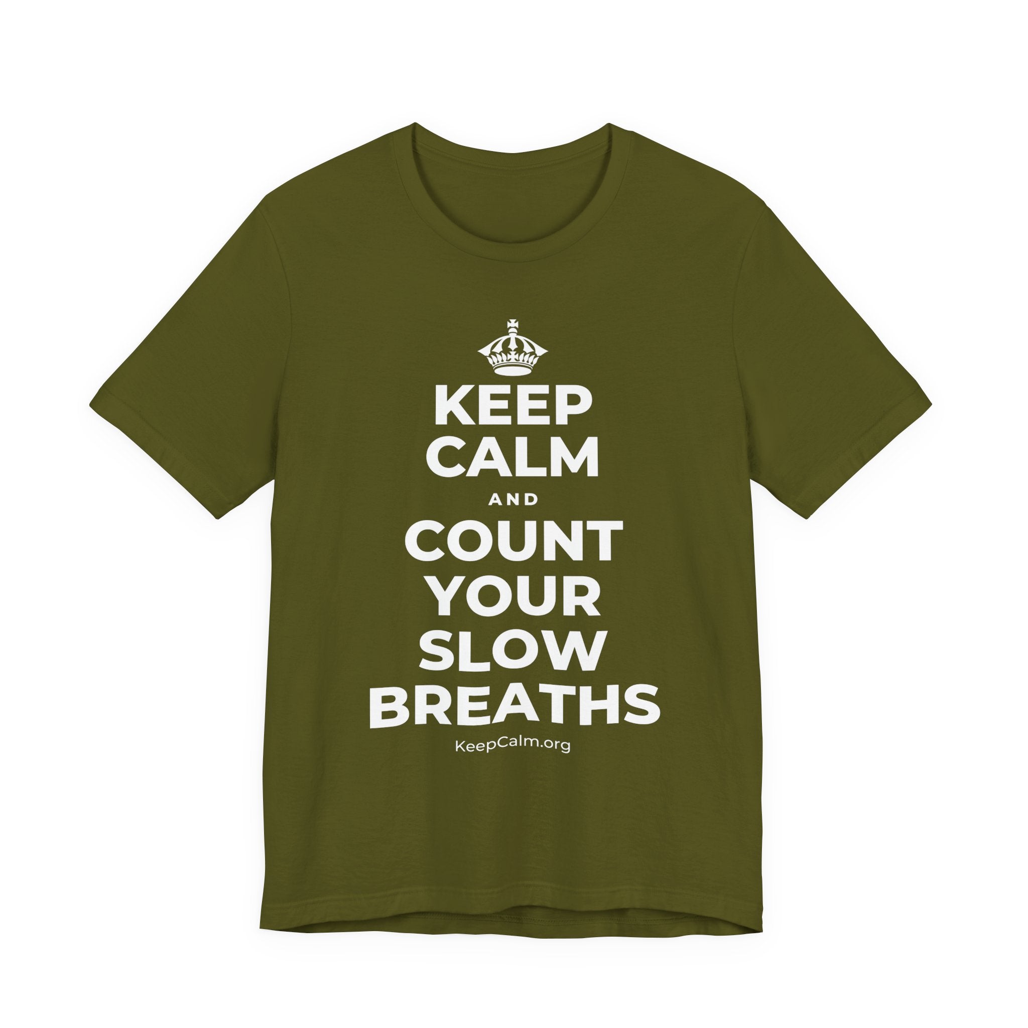 KEEP CALM AND COUNT YOUR SLOW BREATHS T-Shirt (Baby Blue–Silver)