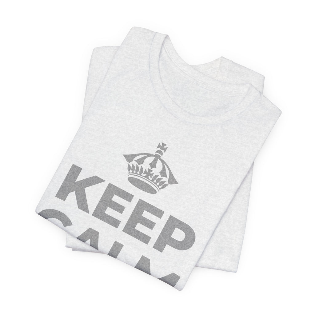 KEEP CALM AND 見知らぬ人に微笑んで T-Shirt (Soft Cream–Heather Mauve)