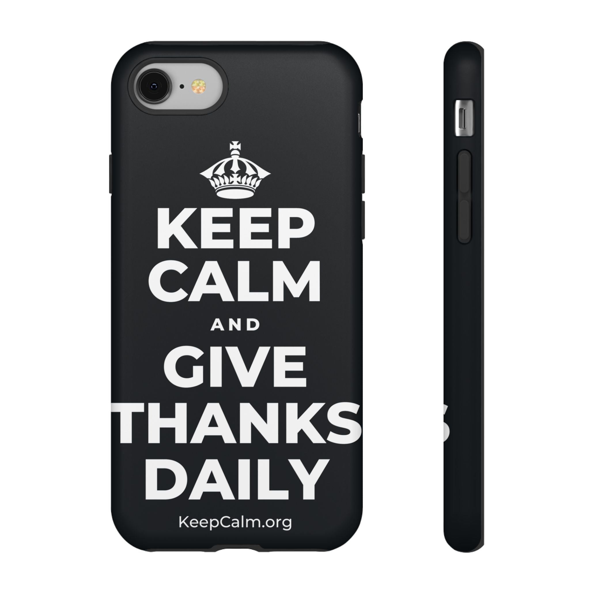 KEEP CALM AND GIVE THANKS DAILY Phone Case (Dark)