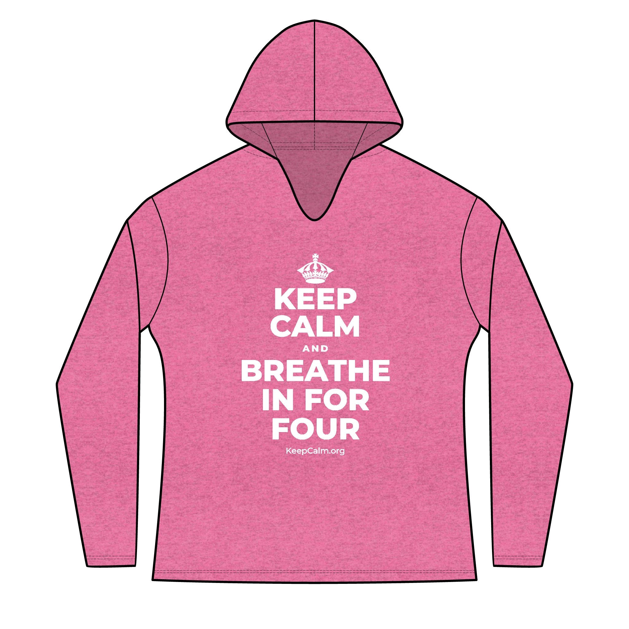 KEEP CALM AND BREATHE IN FOR FOUR Women's Long Sleeve Hoodie