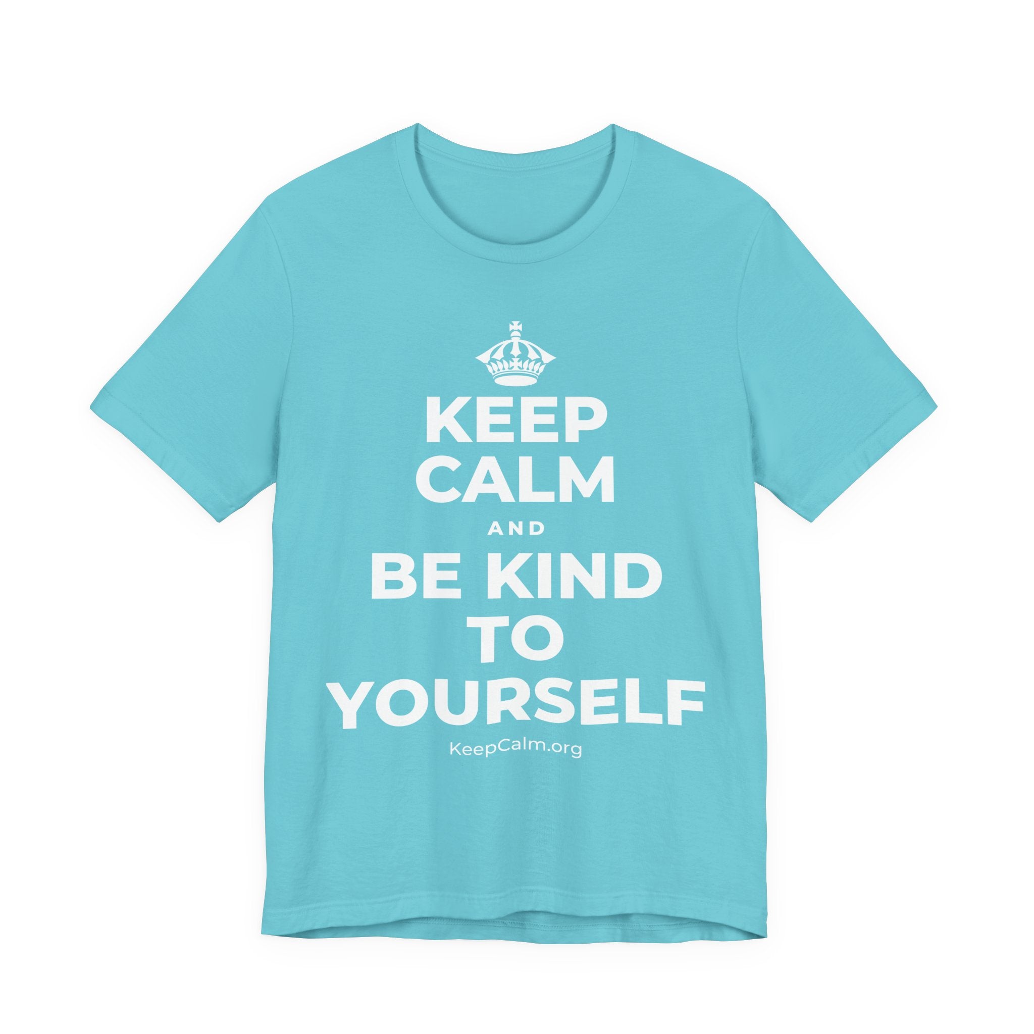 KEEP CALM AND BE KIND TO YOURSELF T-Shirt (Soft Cream–Heather Mauve)