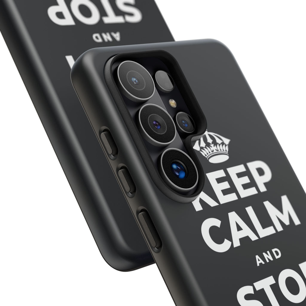 KEEP CALM AND STOP FORCING IT Phone Case (Dark)