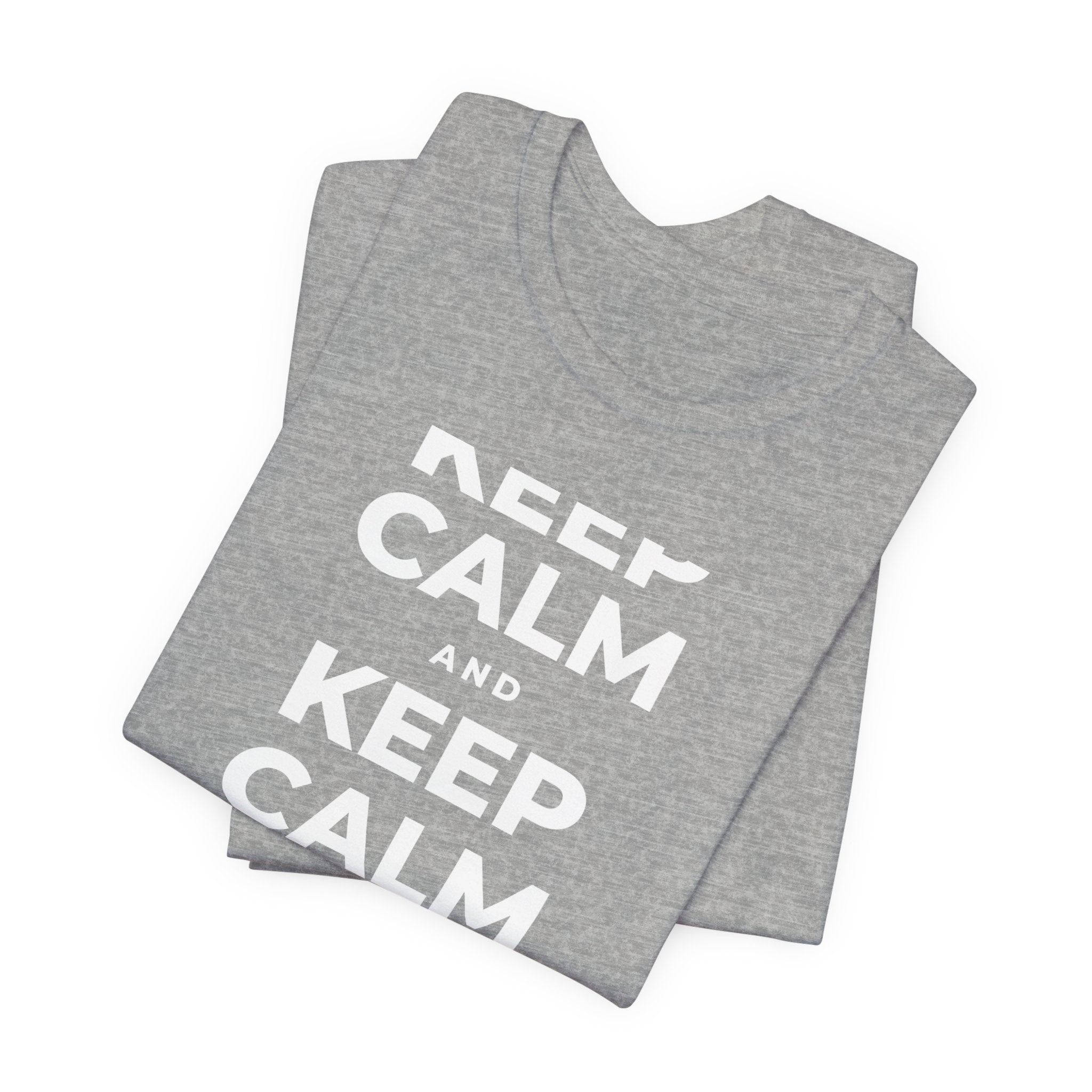 KEEP CALM AND TAKE A WALK T-Shirt (White–Asphalt)