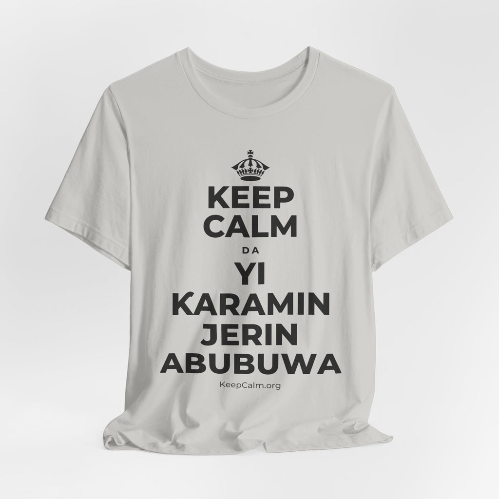 KEEP CALM DA YI ƘARAMIN JERIN ABUBUWA T-Shirt (Baby Blue–Silver)