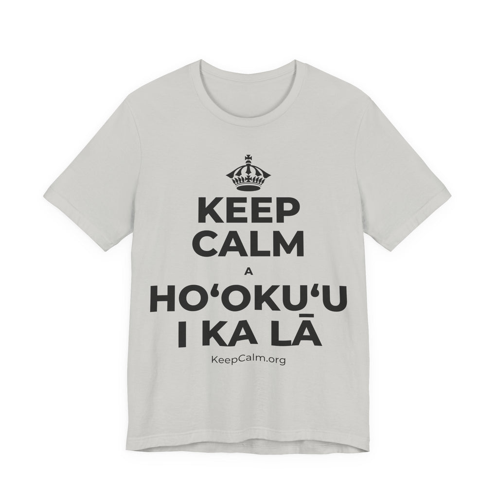 KEEP CALM A HOʻOKUʻU I KA LĀ T-Shirt (Baby Blue–Silver)
