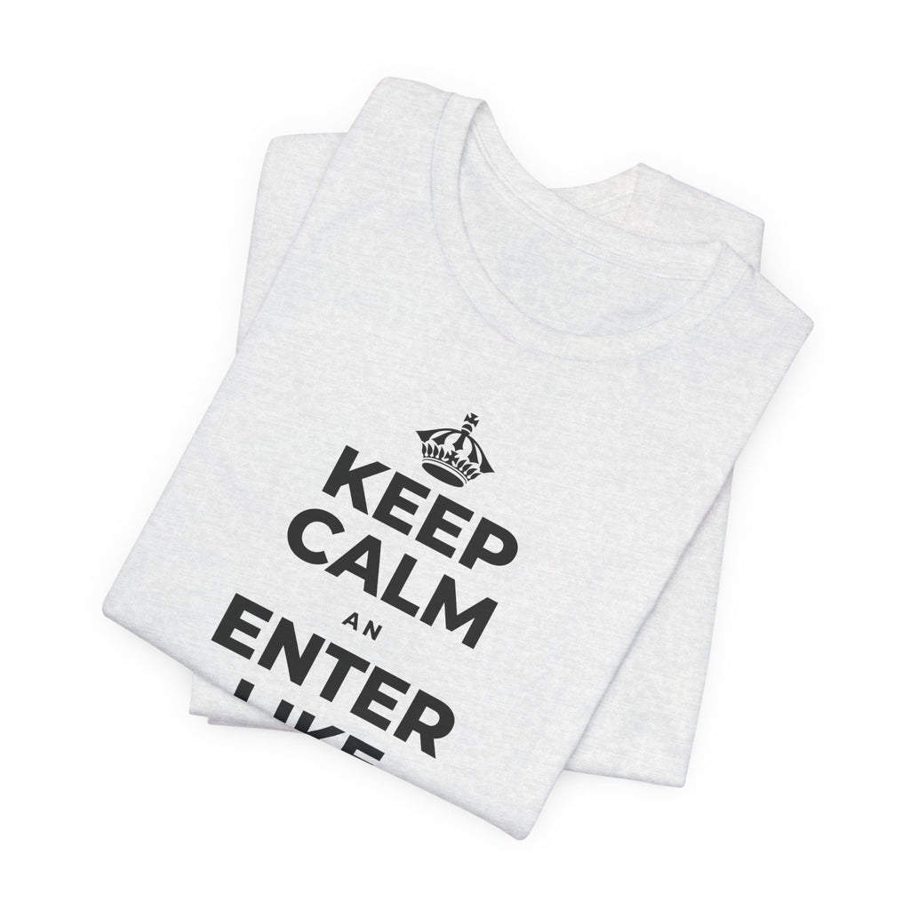 KEEP CALM AN ENTER LIKE SAY YOU BELONG T-Shirt (Soft Cream–Heather Mauve)