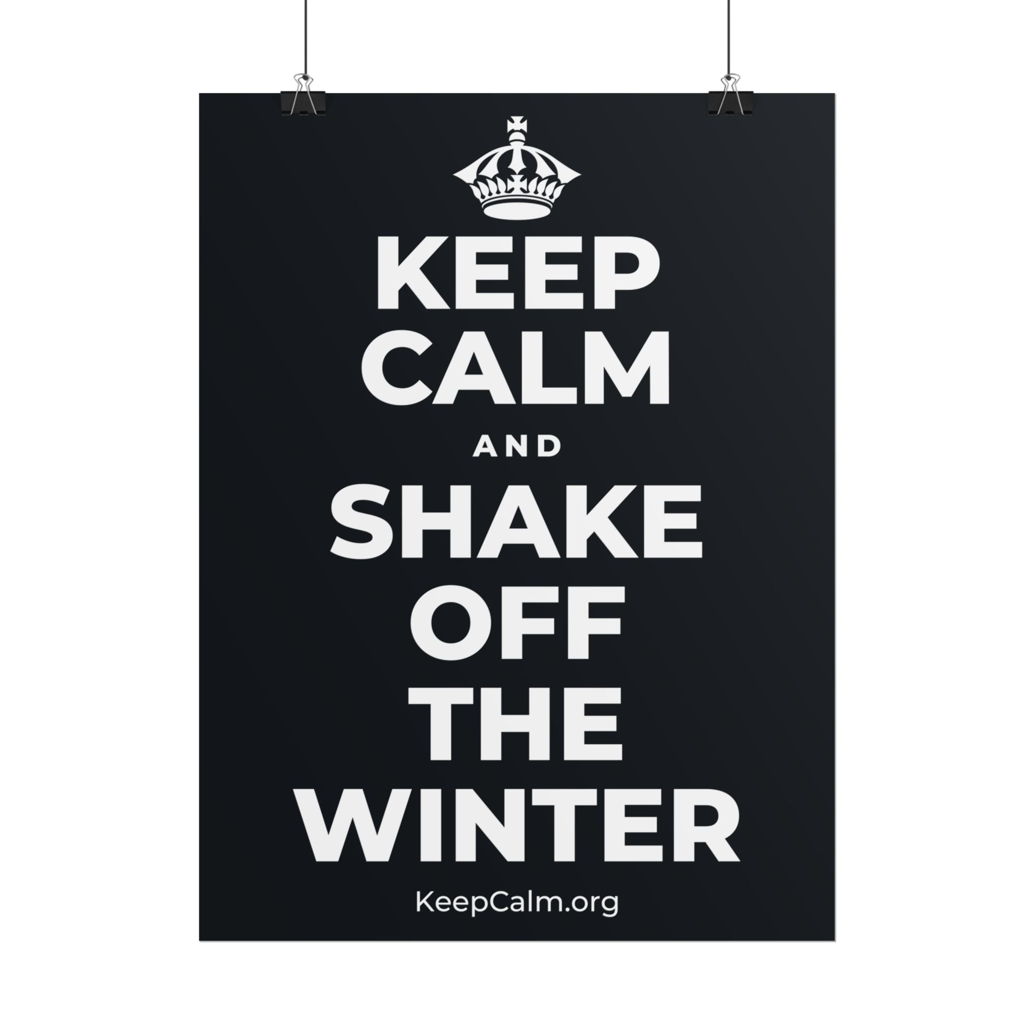 KEEP CALM AND SHAKE OFF THE WINTER Poster (Dark)