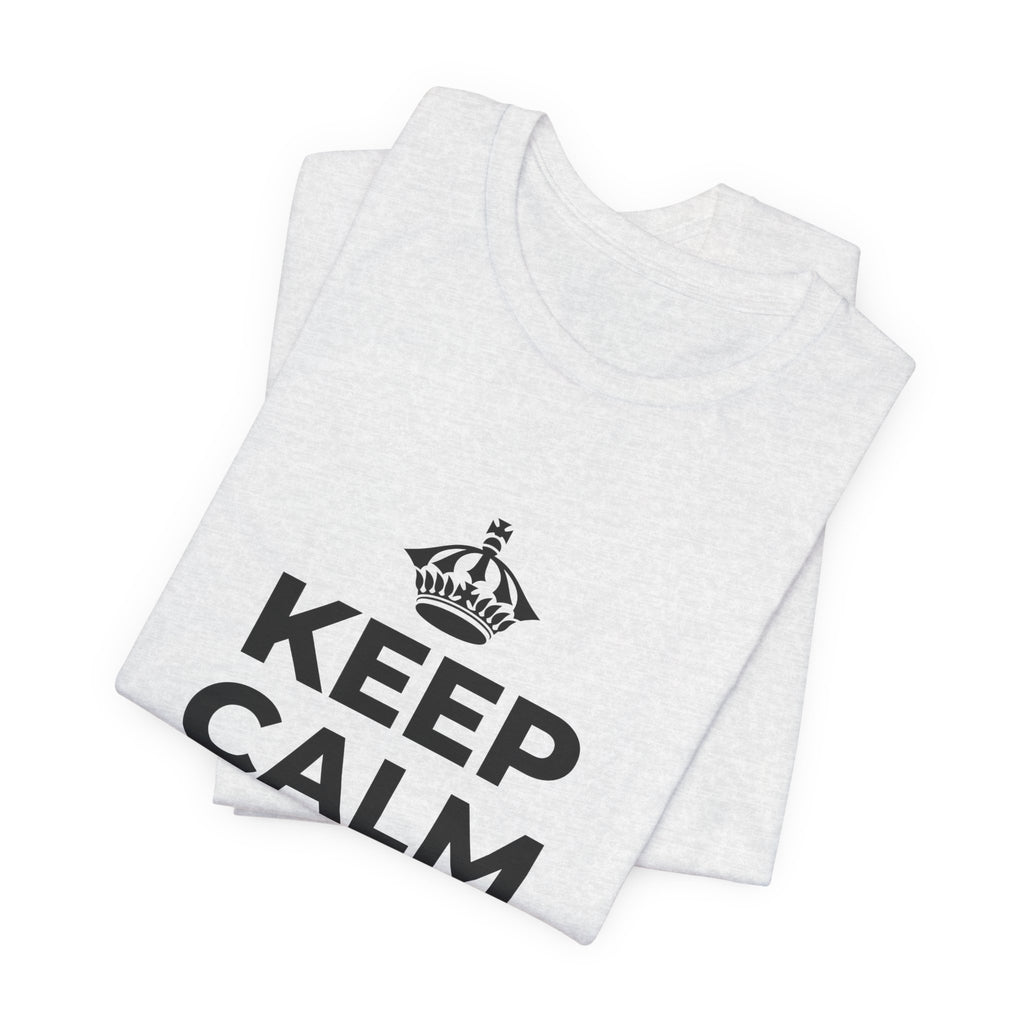 KEEP CALM AND JUST BE T-Shirt (Soft Cream–Heather Mauve)