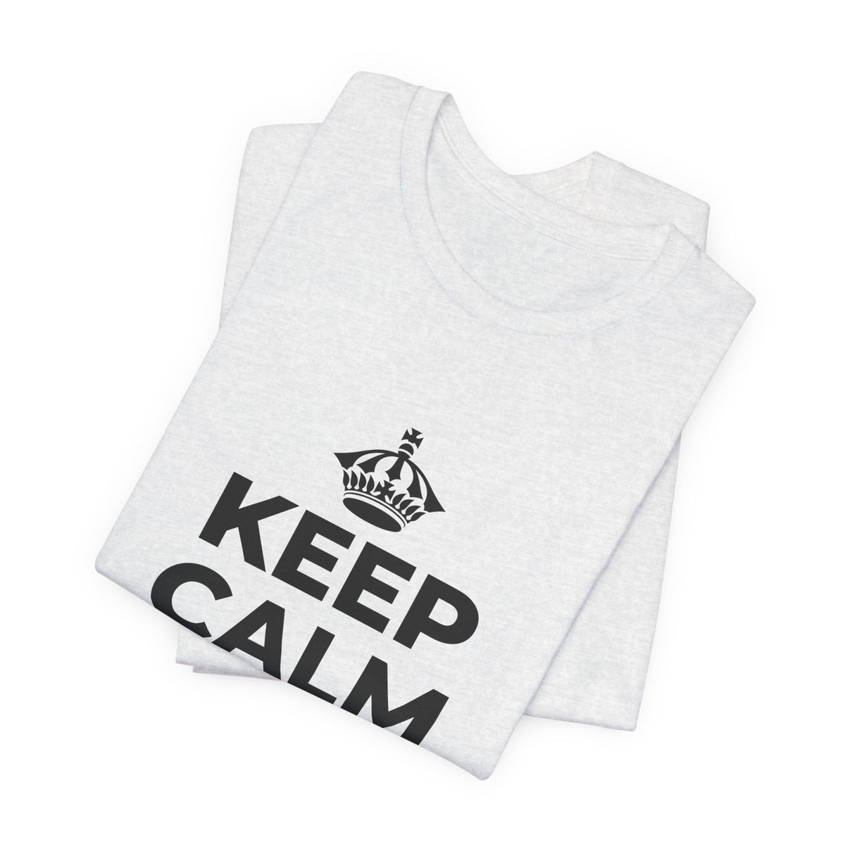 KEEP CALM AND JUST BE T-Shirt (Soft Cream–Heather Mauve)