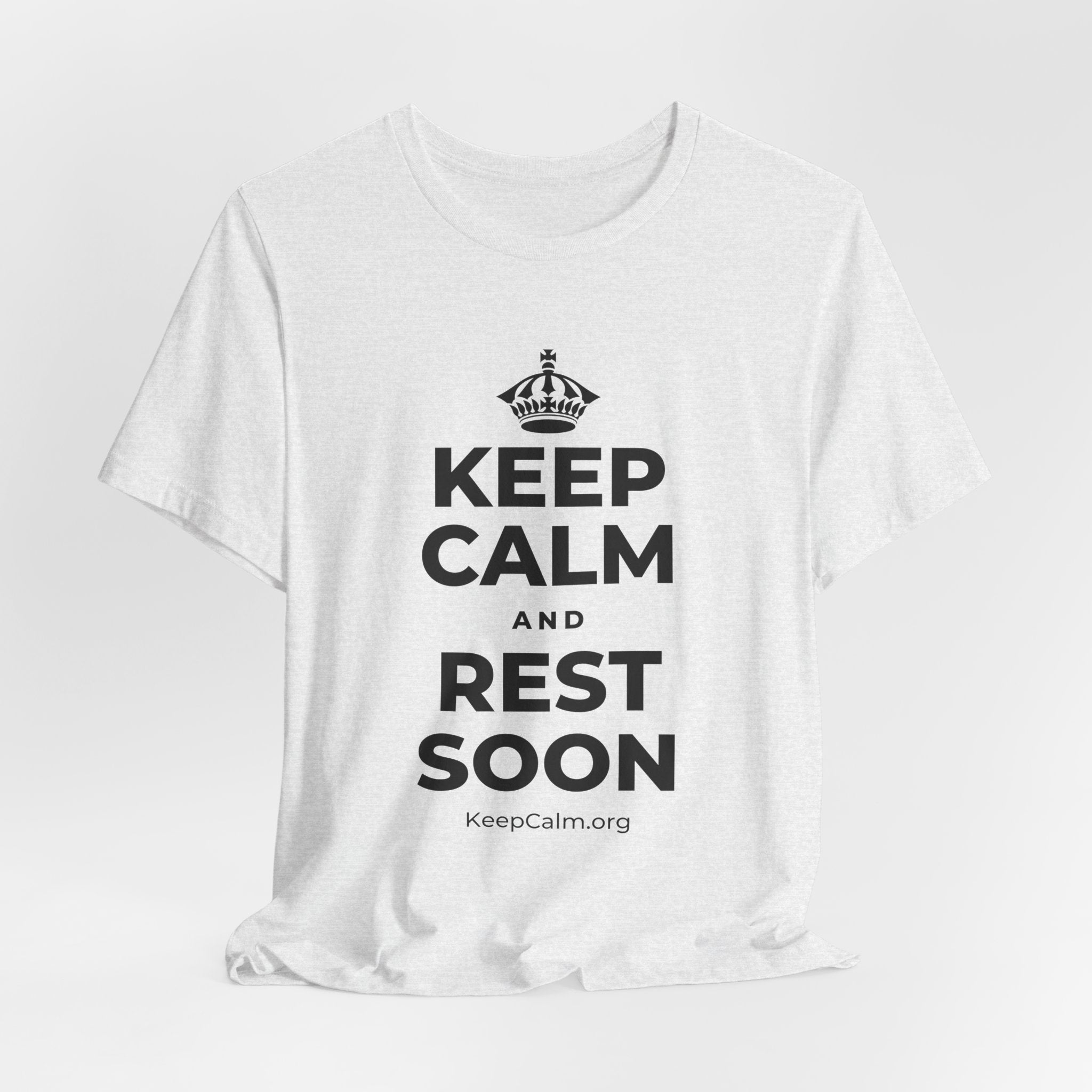 KEEP CALM AND REST SOON T-Shirt (Soft Cream–Heather Mauve)