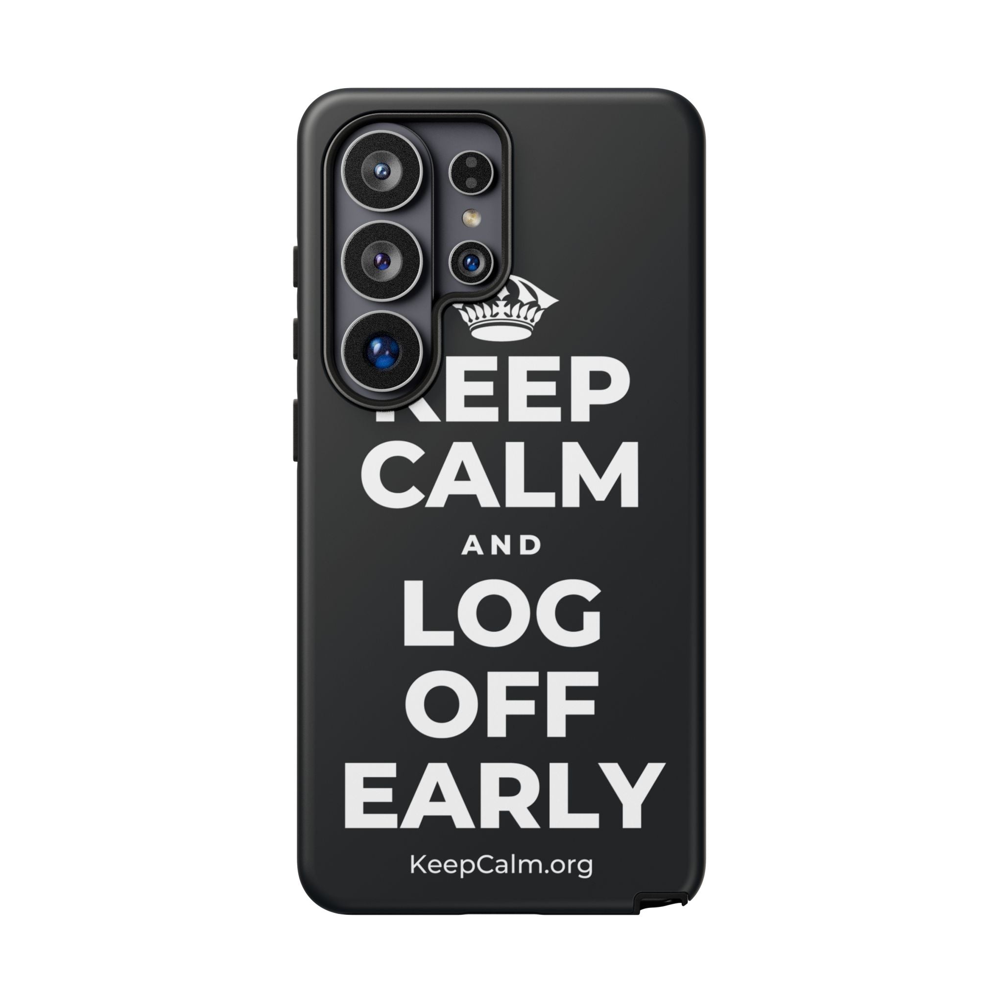 KEEP CALM AND LOG OFF EARLY Phone Case (Dark)
