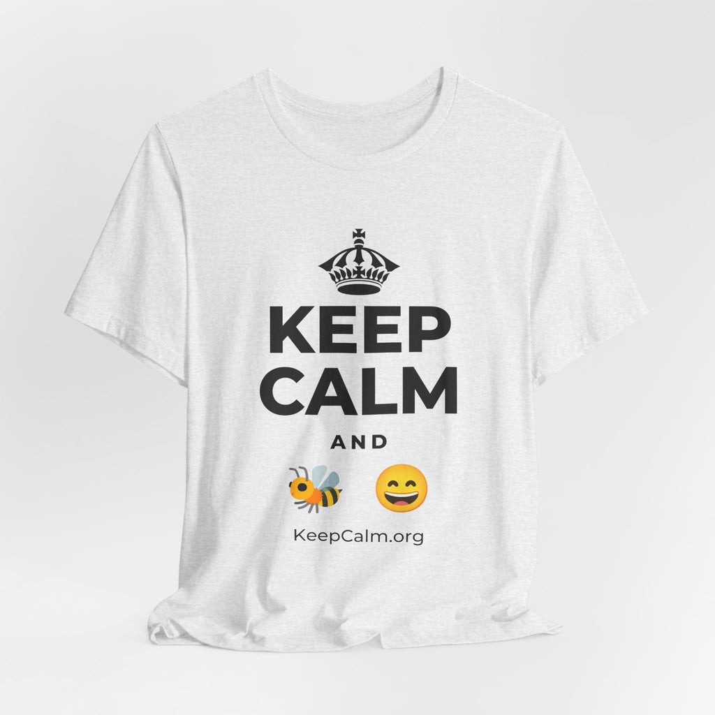 KEEP CALM AND 🐝 😄 T-Shirt (Soft Cream–Heather Mauve)