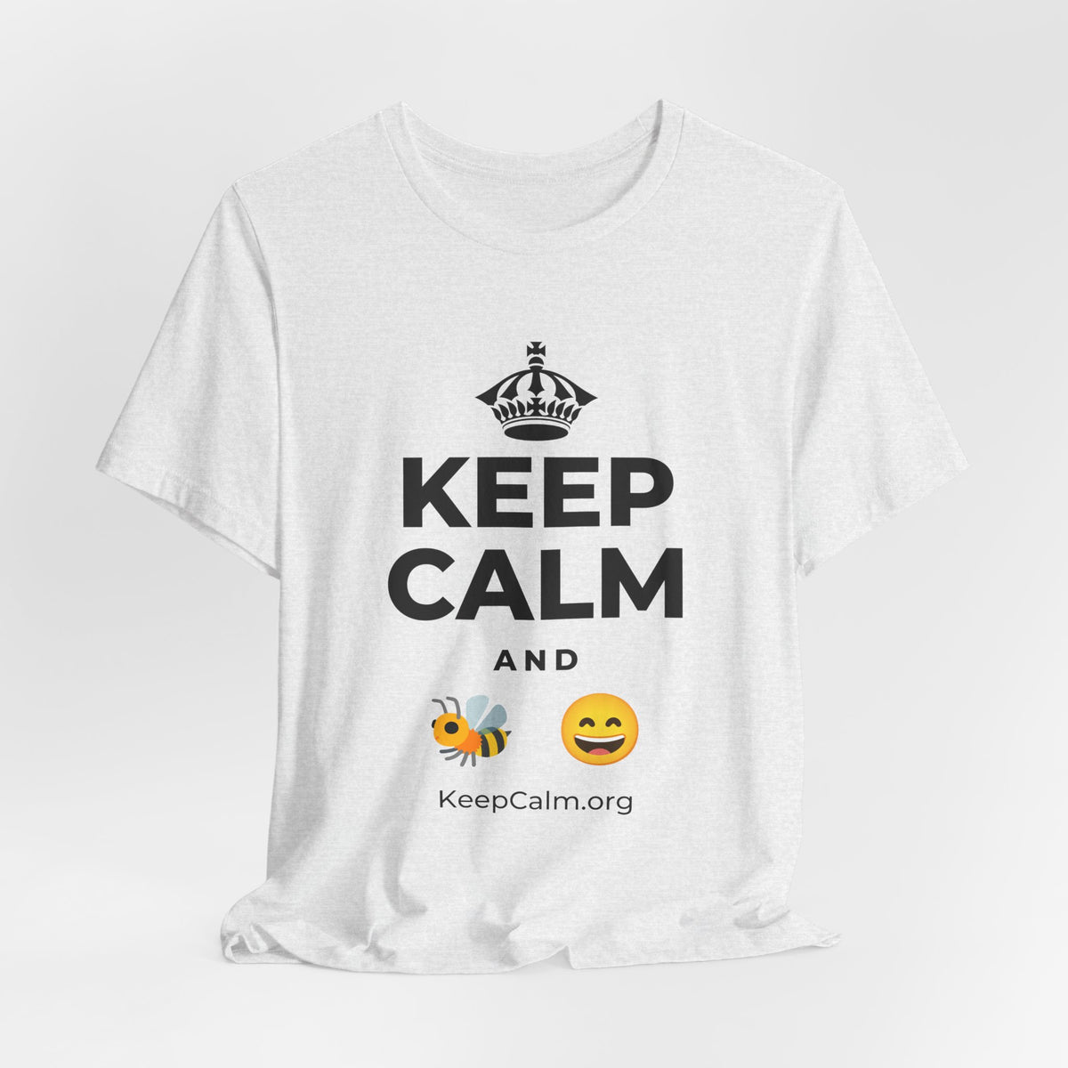 KEEP CALM AND 🐝 😄 T-Shirt (Soft Cream–Heather Mauve)