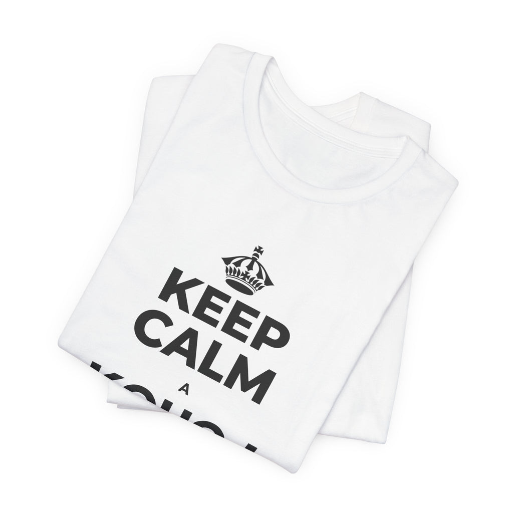 KEEP CALM A KOHO I KE AHONUI T-Shirt (White–Asphalt)