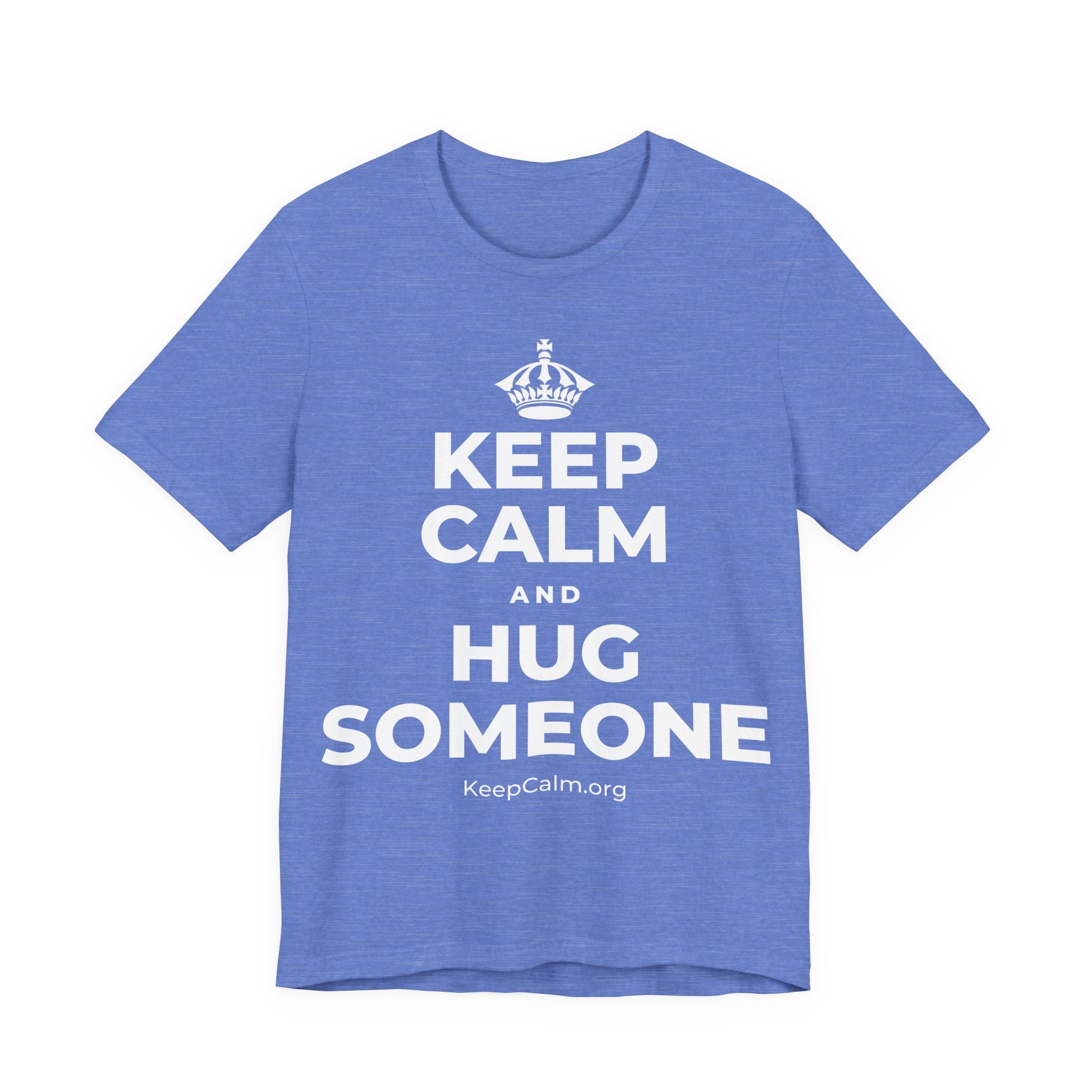 KEEP CALM AND HUG SOMEONE T-Shirt (Soft Cream–Heather Mauve)