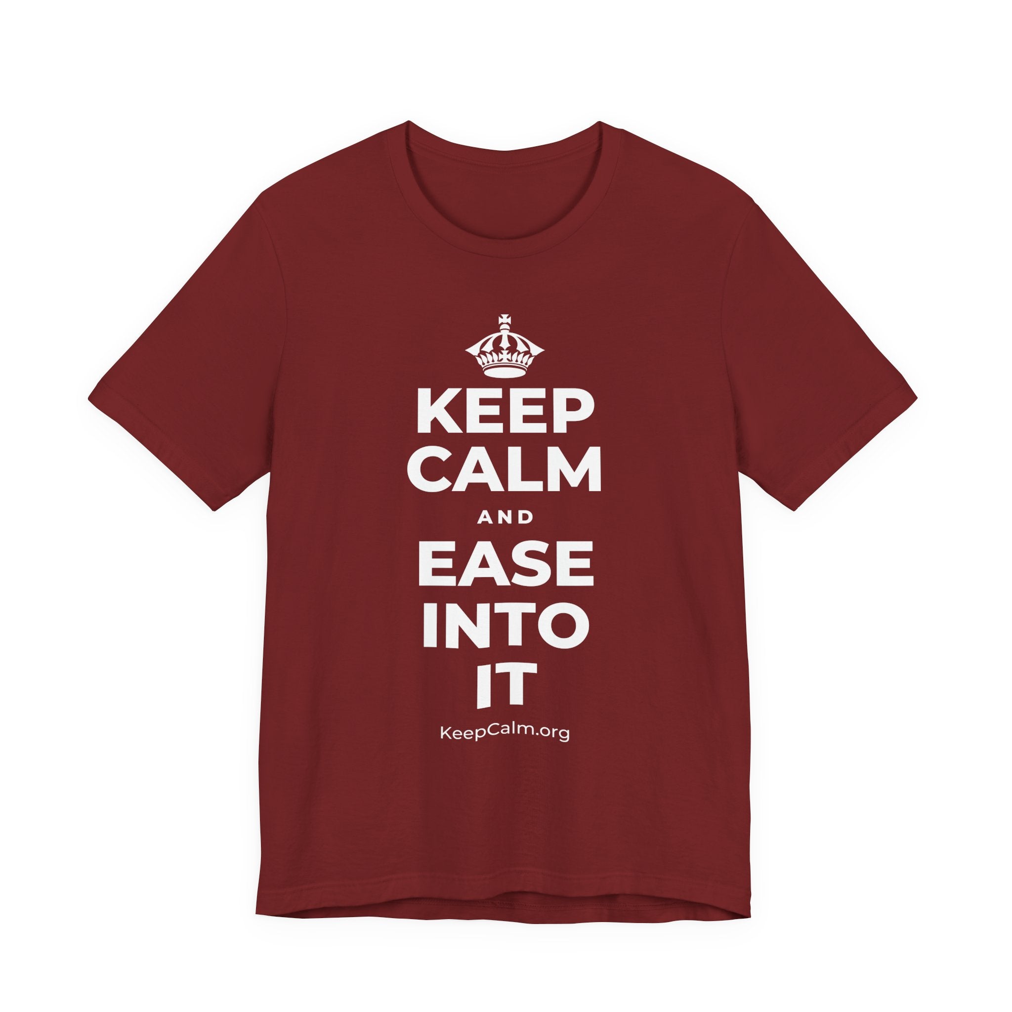KEEP CALM AND EASE INTO IT T-Shirt (Baby Blue–Silver)