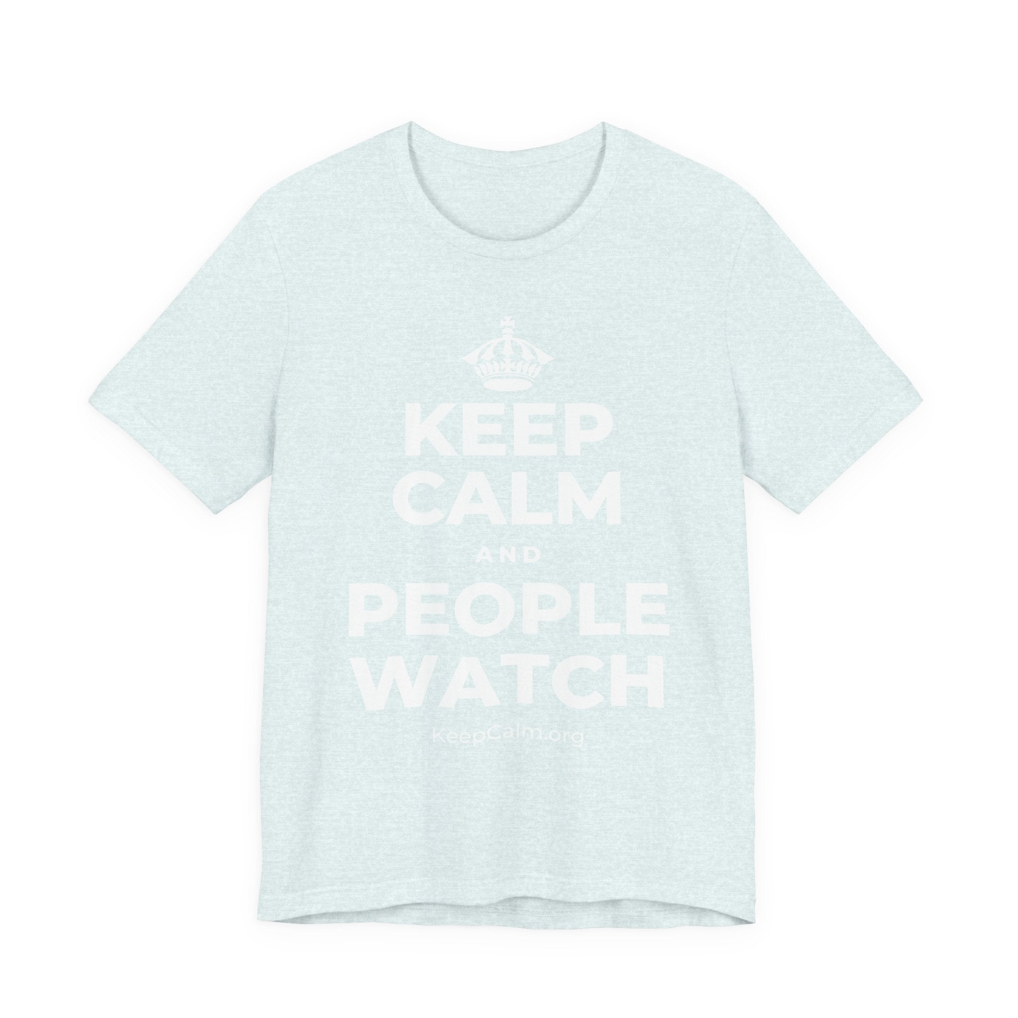 KEEP CALM AND PEOPLE WATCH T-Shirt (Soft Cream–Heather Mauve)
