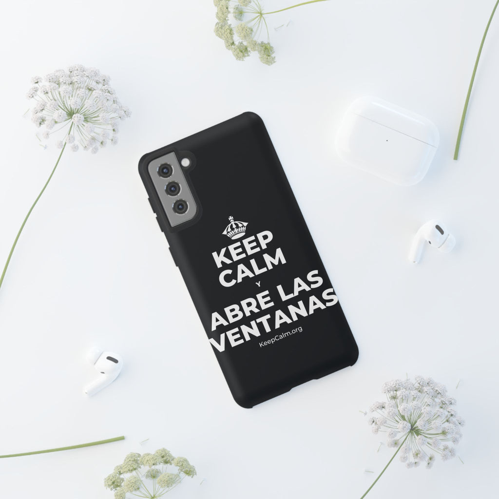 KEEP CALM Y ABRE LAS VENTANAS Phone Case (Dark)