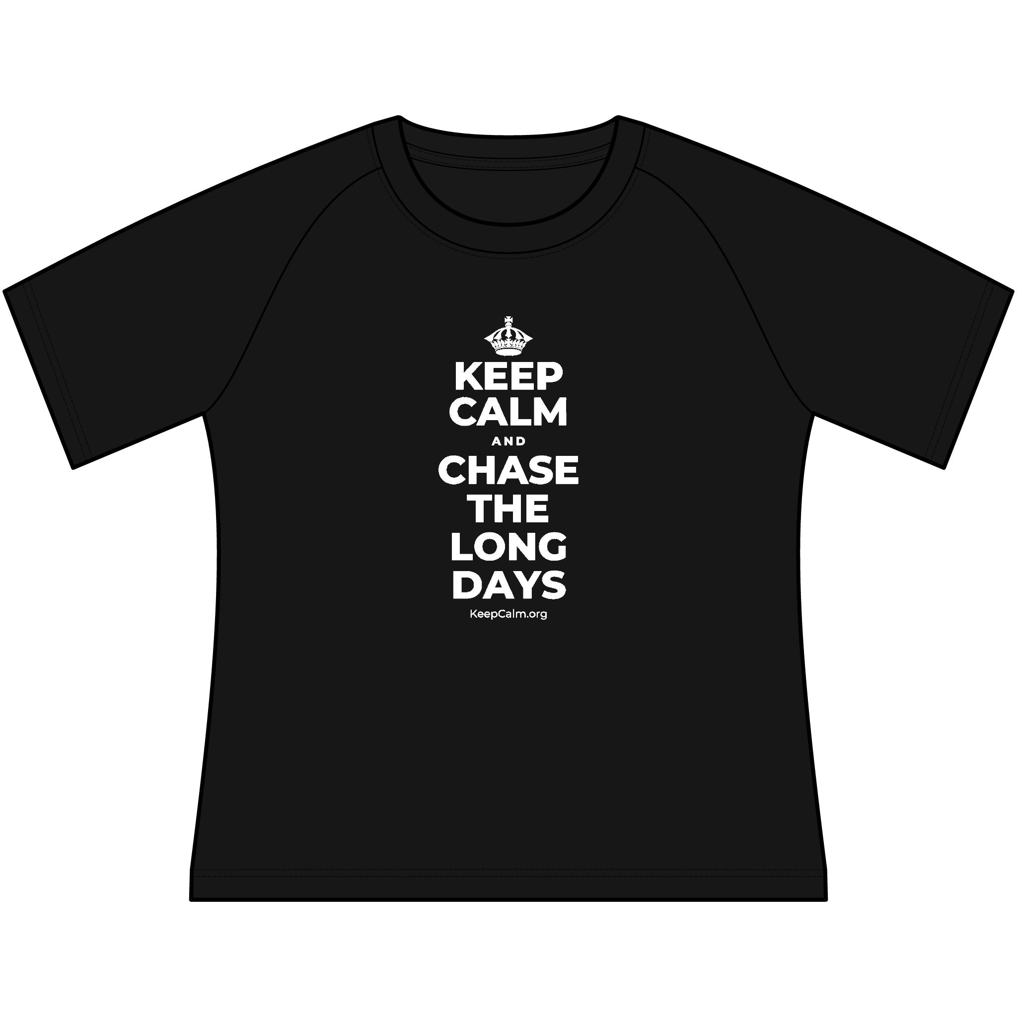 KEEP CALM AND CHASE THE LONG DAYS Women's Raglan Tee