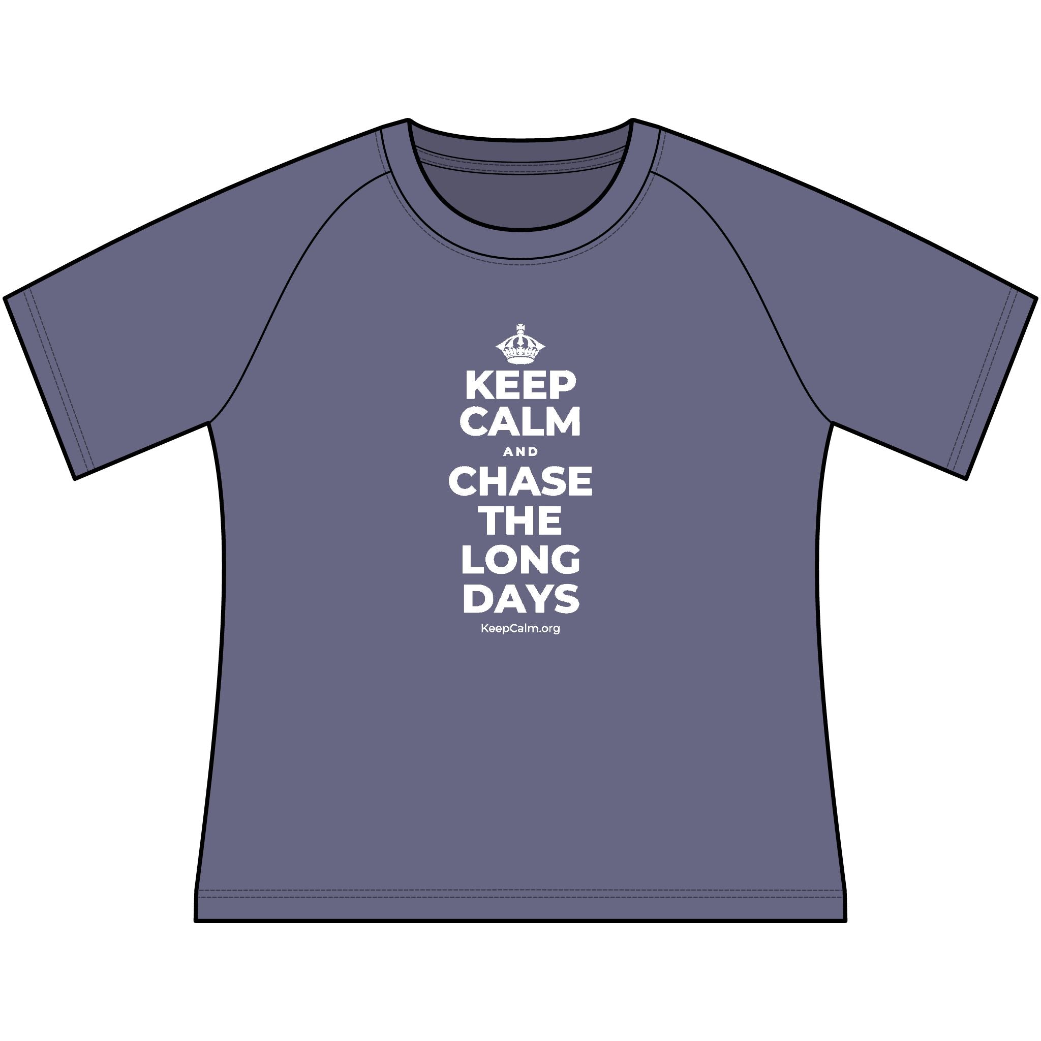 KEEP CALM AND CHASE THE LONG DAYS Women's Raglan Tee