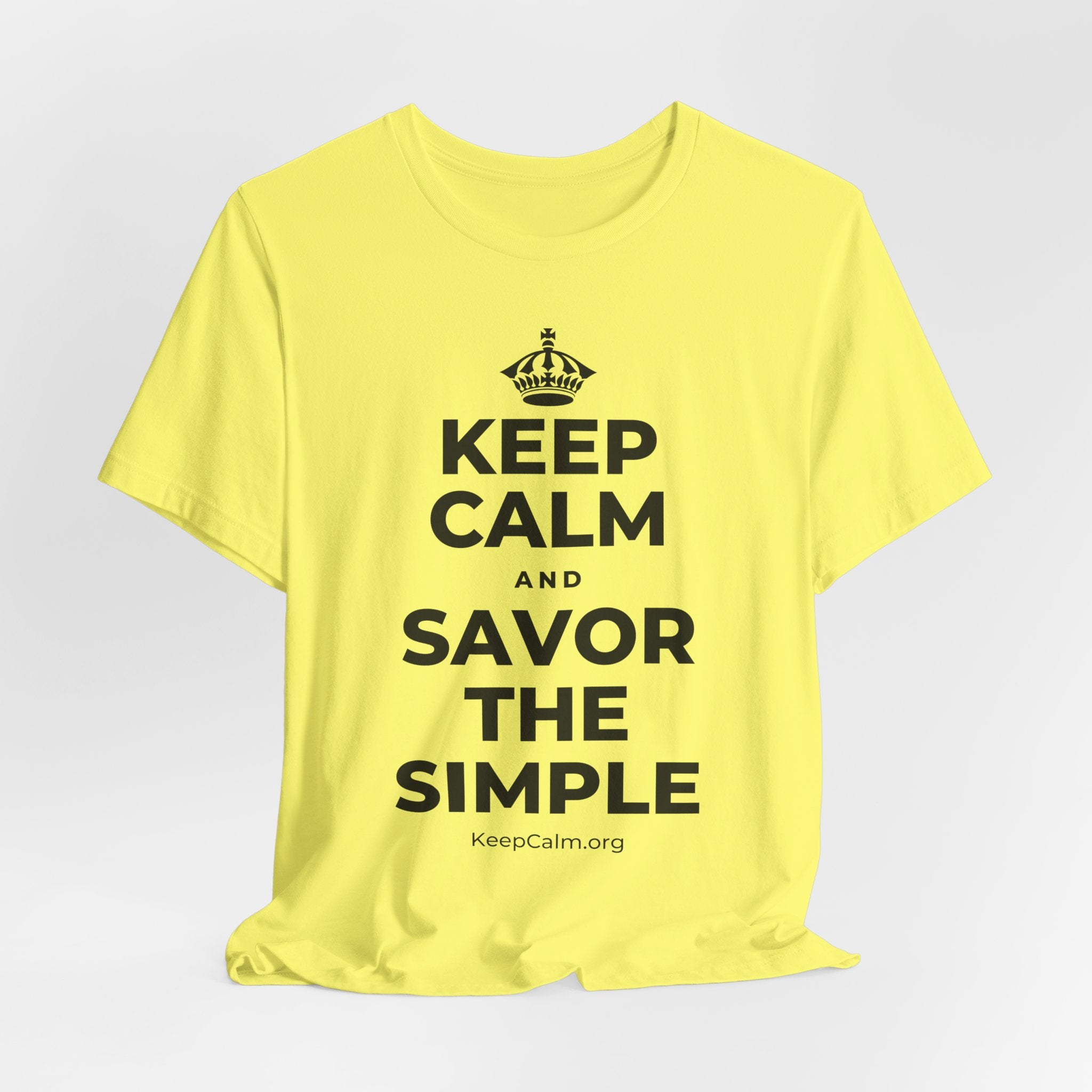 KEEP CALM AND SAVOR THE SIMPLE T-Shirt (Soft Cream–Heather Mauve)