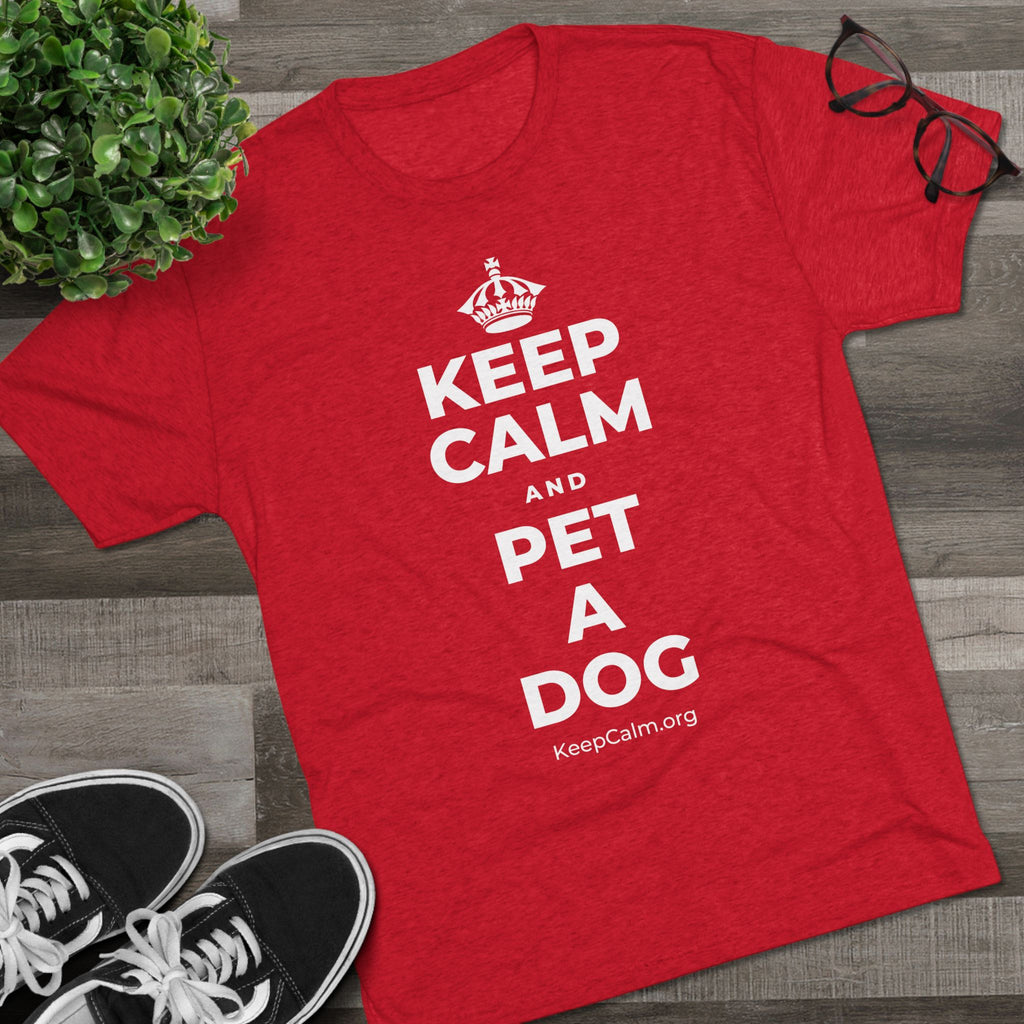 KEEP CALM AND PET A DOG Tri-Blend Tee