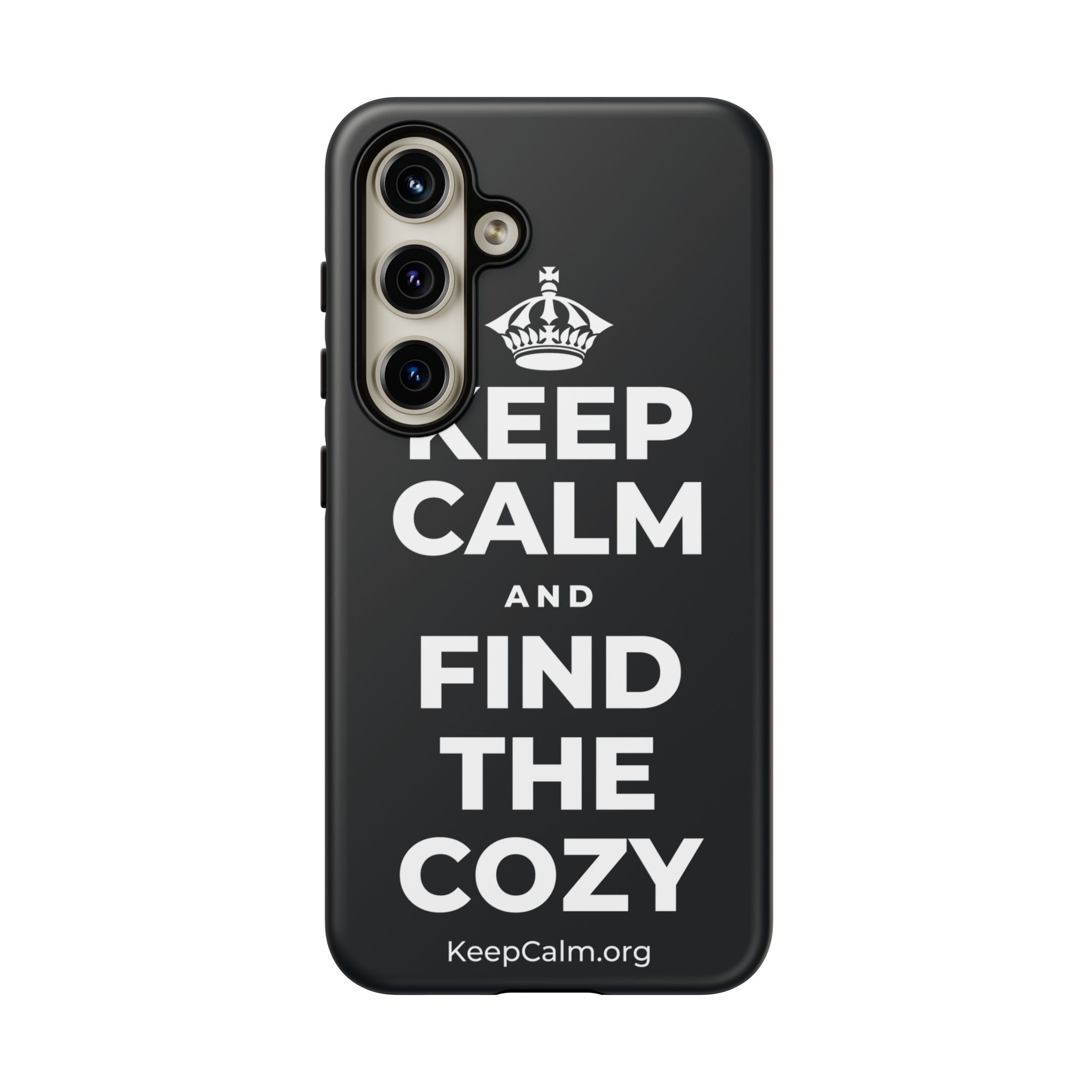 KEEP CALM AND FIND THE COZY Phone Case (Dark)