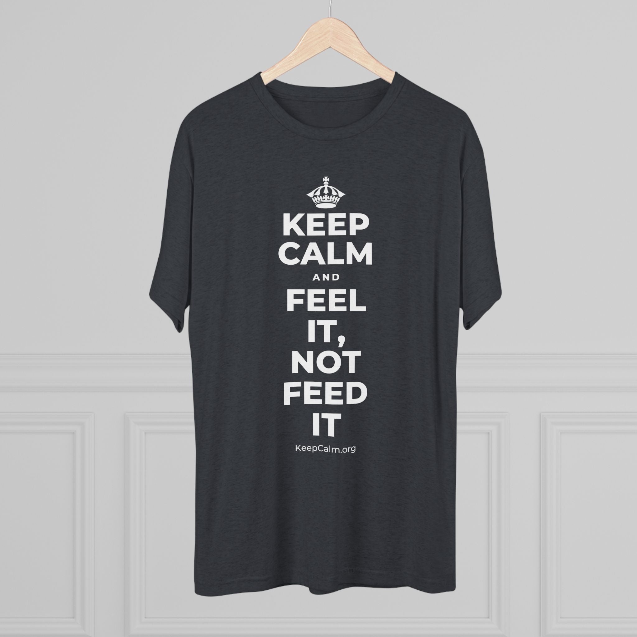 KEEP CALM AND FEEL IT, NOT FEED IT Tri-Blend Tee