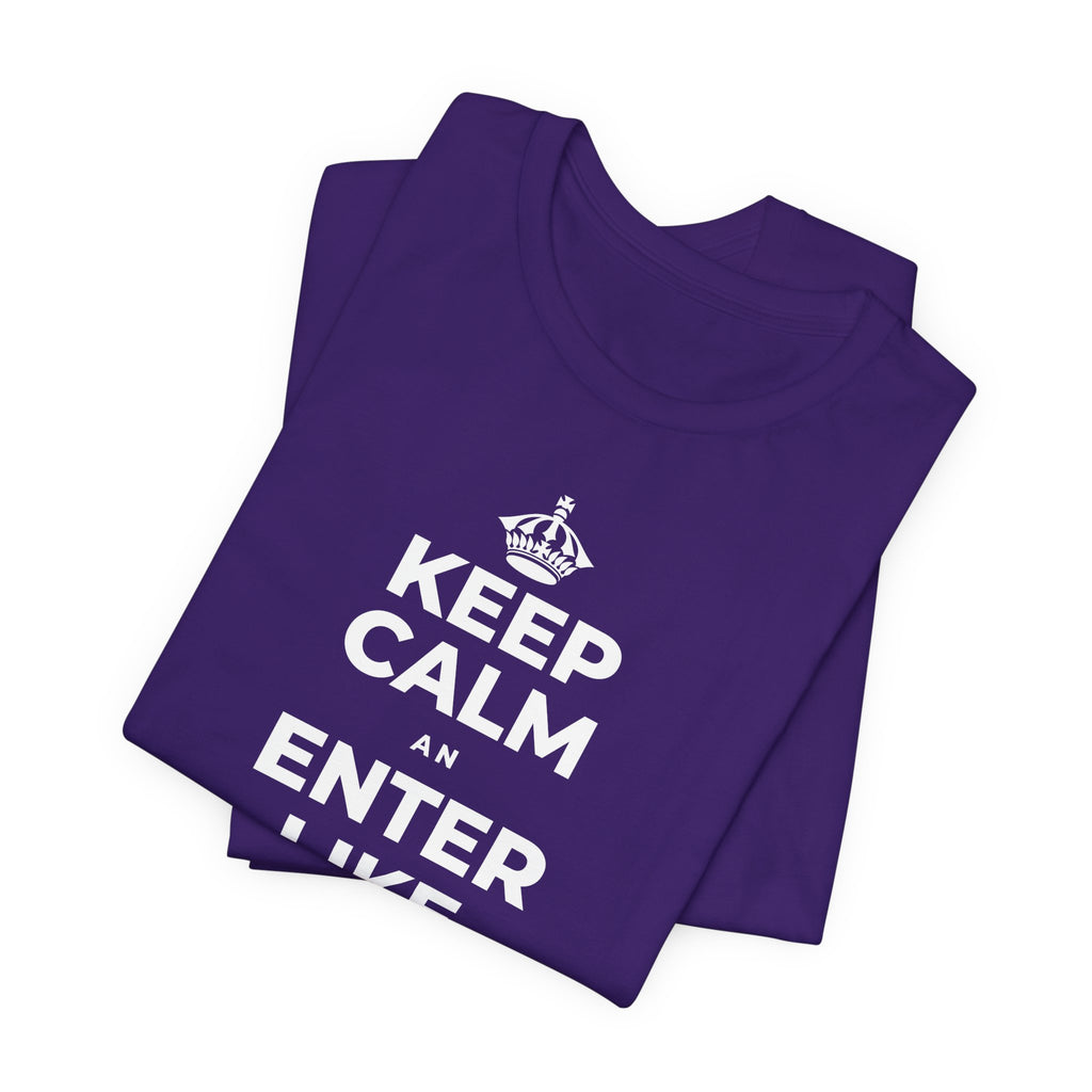 KEEP CALM AN ENTER LIKE SAY YOU BELONG T-Shirt (Soft Cream–Heather Mauve)