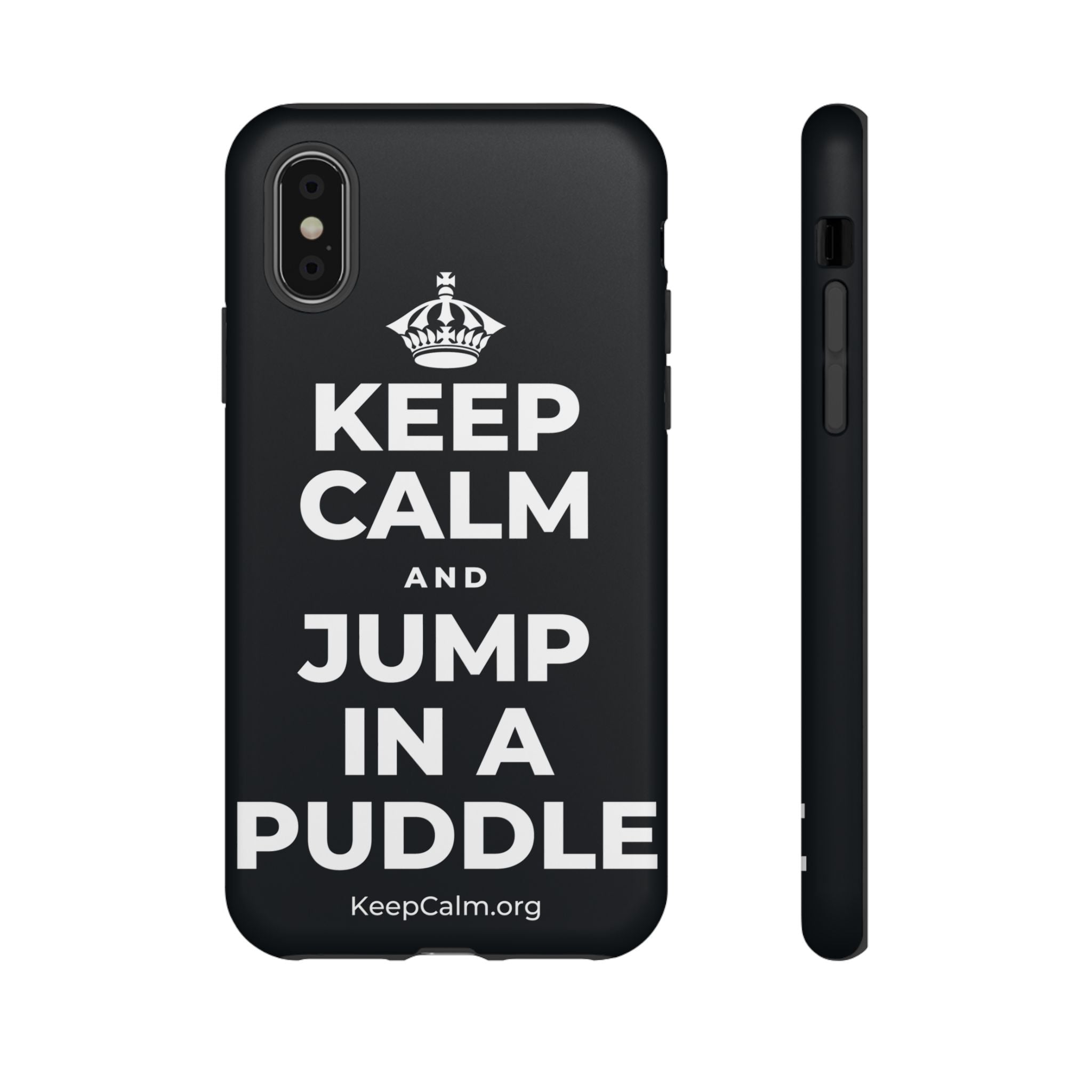 KEEP CALM AND JUMP IN A PUDDLE Phone Case (Dark)