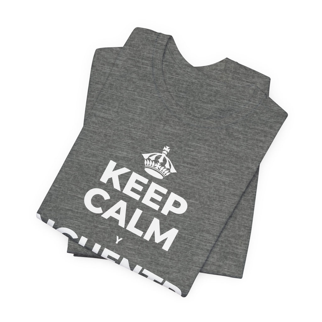 KEEP CALM Y ENCUENTRA TU CENTRO T-Shirt (Baby Blue–Silver)