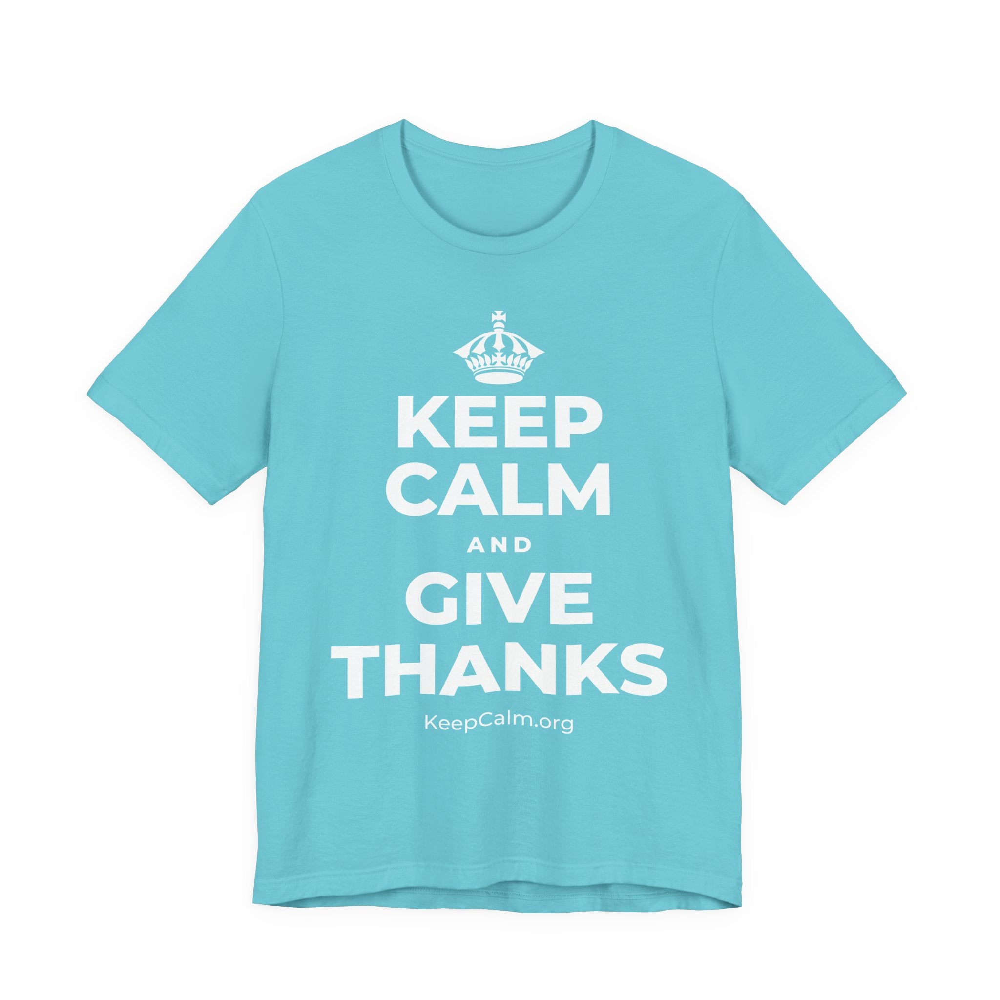 KEEP CALM AND GIVE THANKS T-Shirt (Soft Cream–Heather Mauve)