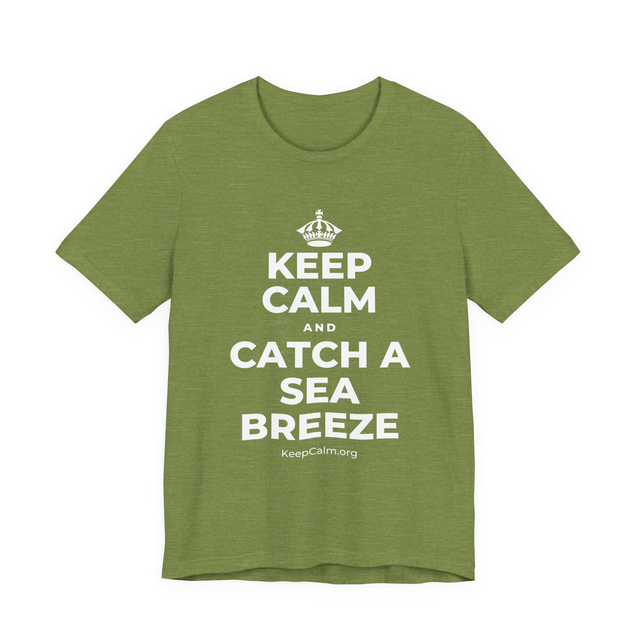 KEEP CALM AND CATCH A SEA BREEZE T-Shirt (Baby Blue–Silver)