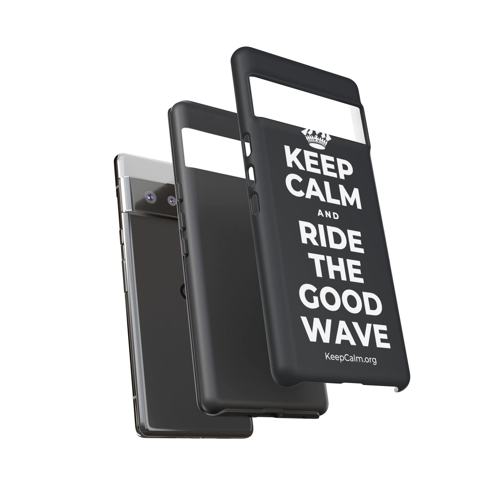 KEEP CALM AND RIDE THE GOOD WAVE Phone Case (Dark)