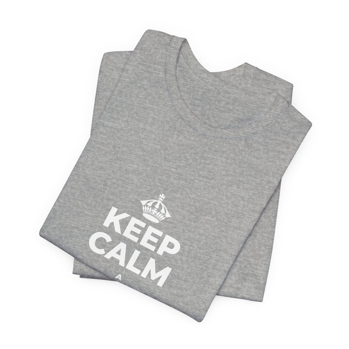KEEP CALM A HOʻOMAHA, A LAILA KŪ T-Shirt (White–Asphalt)