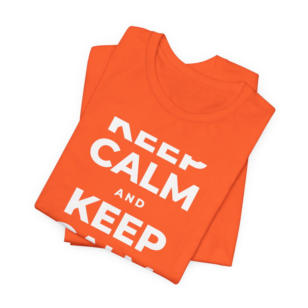 KEEP CALM AND DRINK WATER T-Shirt (Baby Blue–Silver)