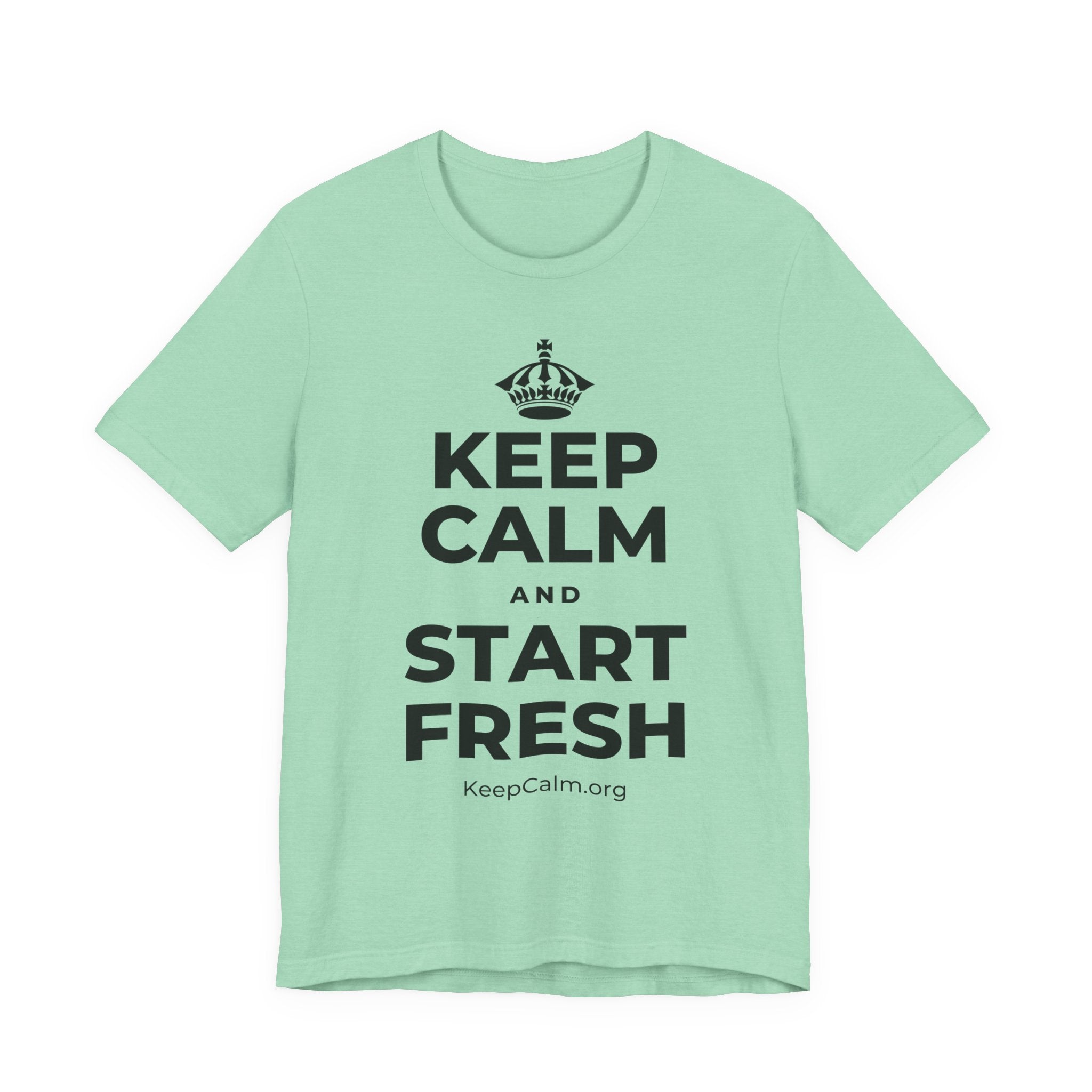 KEEP CALM AND START FRESH T-Shirt (Baby Blue–Silver)