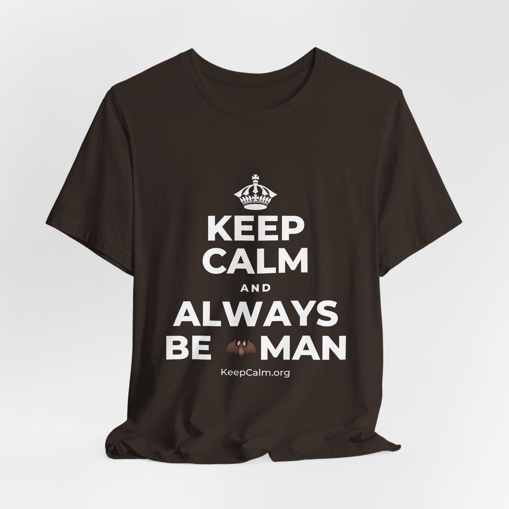 KEEP CALM AND ALWAYS BE 🦇MAN T-Shirt (Soft Cream–Heather Mauve)