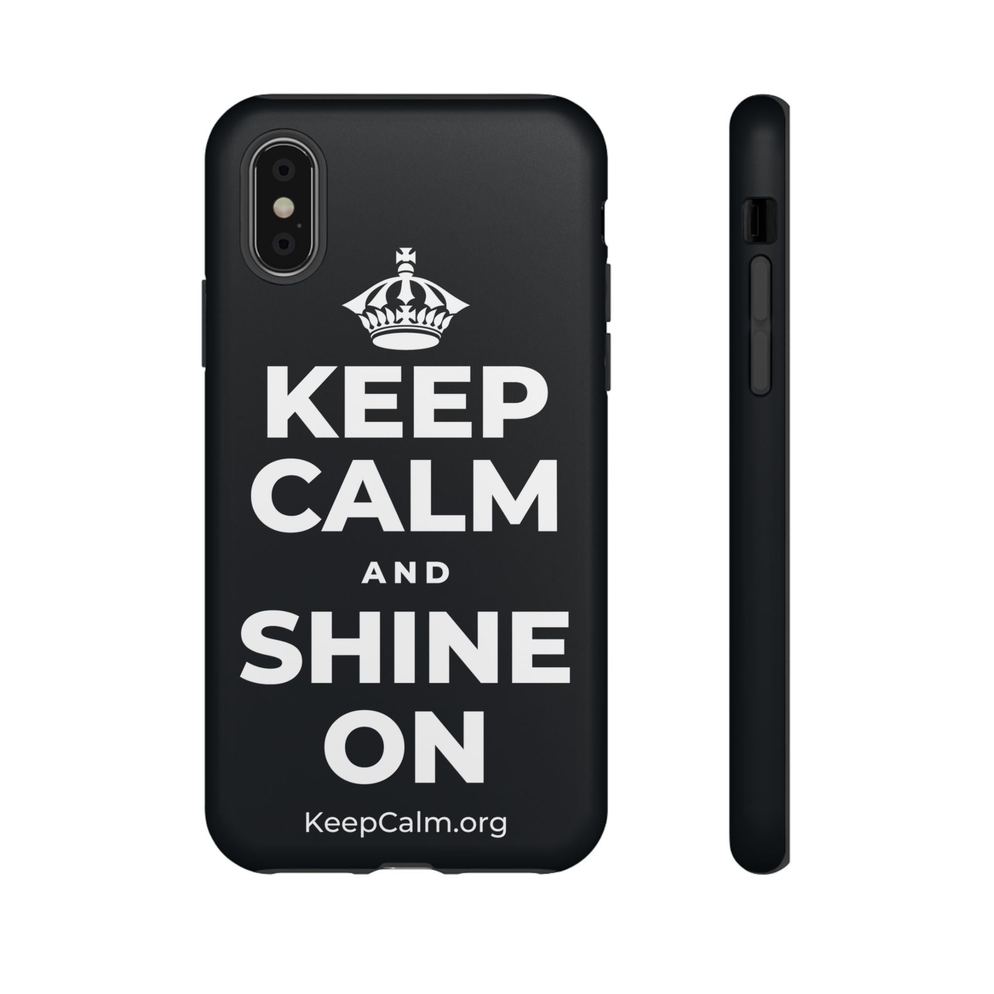 KEEP CALM AND SHINE ON Phone Case (Dark)