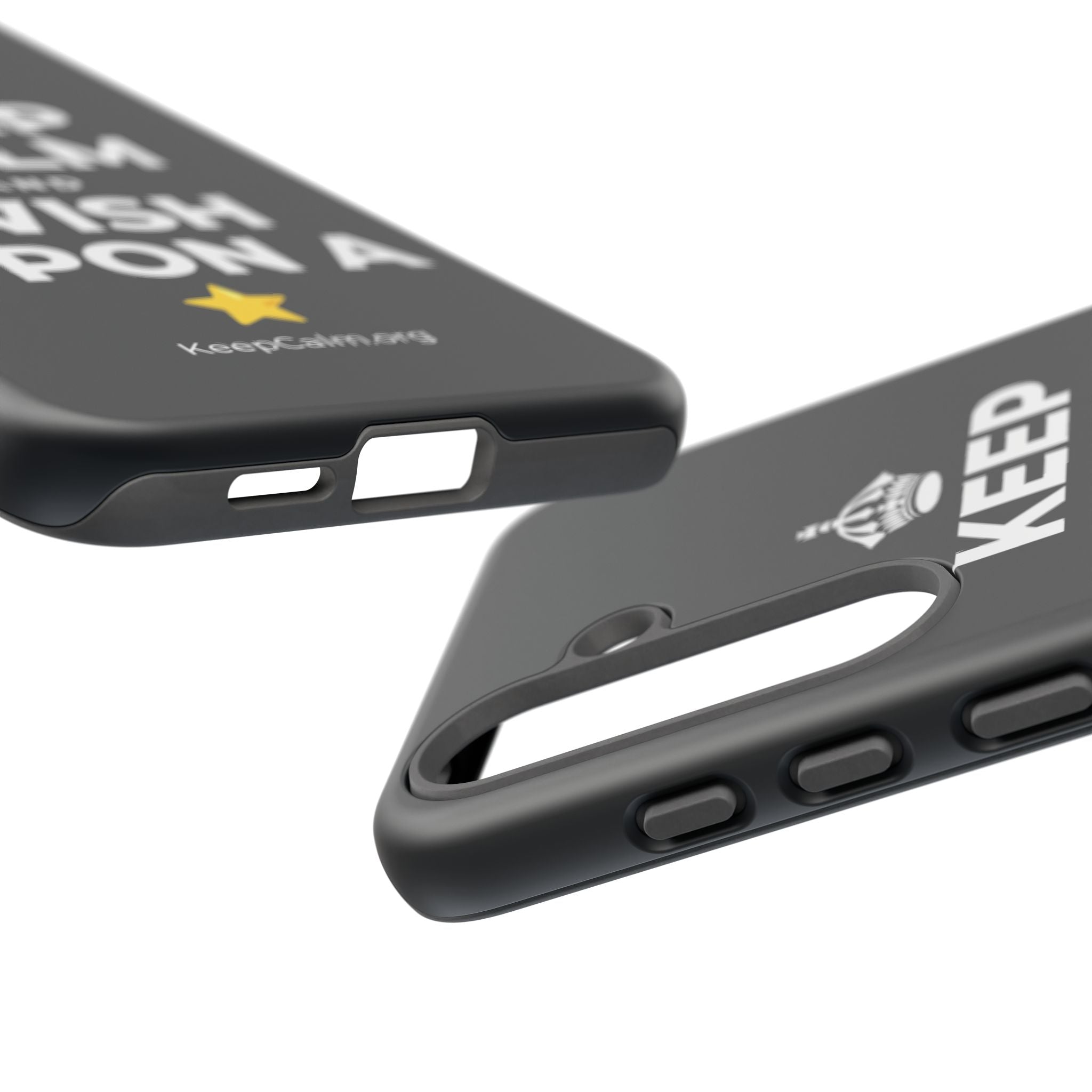 KEEP CALM AND WISH UPON A ⭐ Phone Case (Dark)